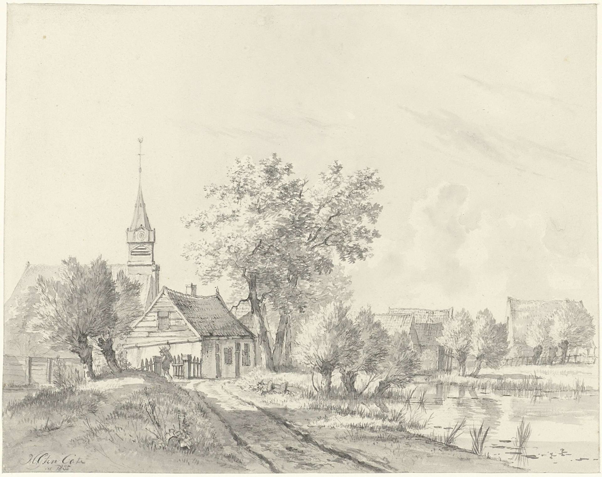 Sloten, gezien vanaf de Osdorperweg by Hendrik Gerrit ten Cate