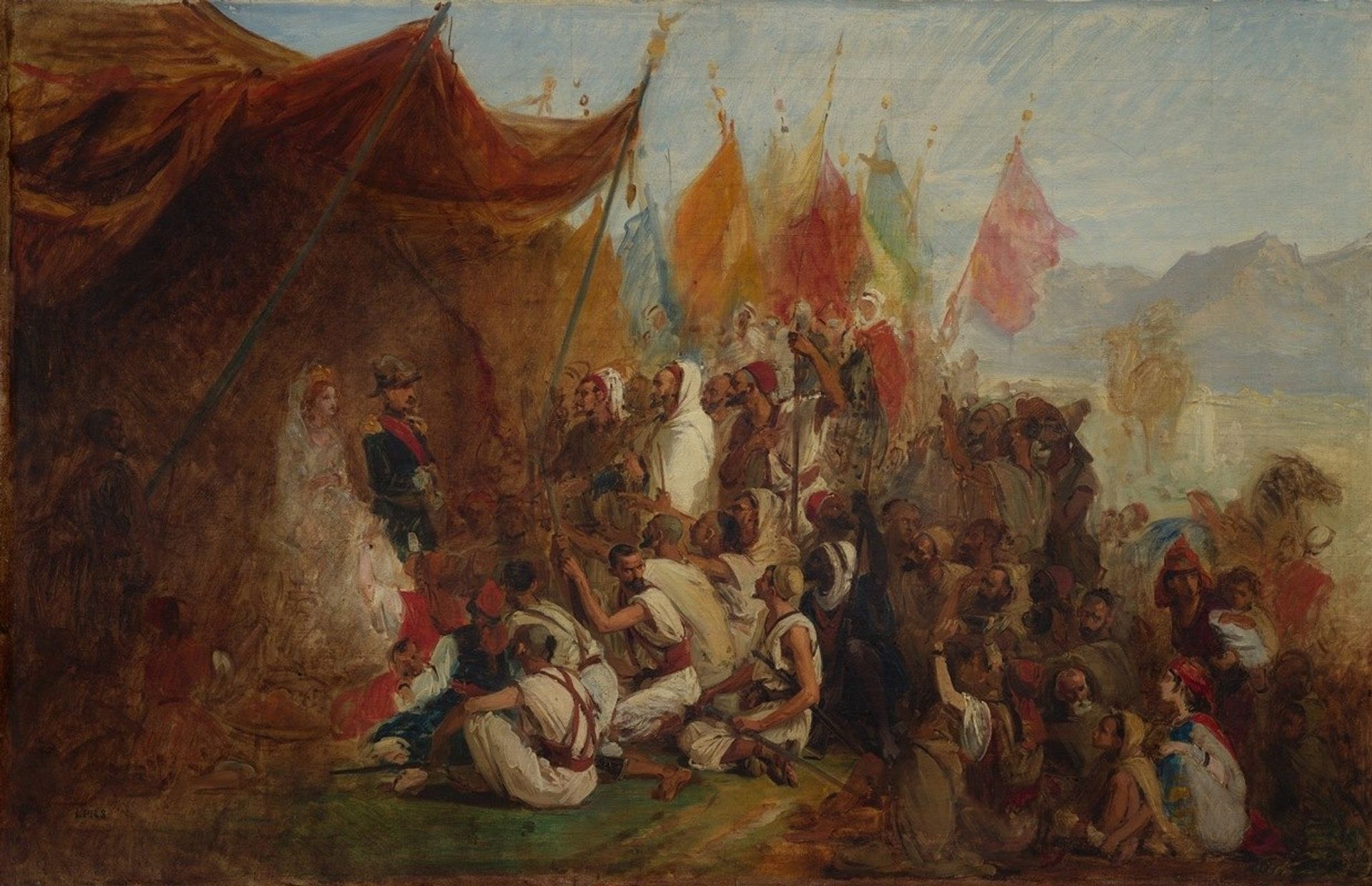 Sketch for ‘Reception of Emperor Napoleon III and Empress Eugénie by the Kabyle Leaders at Algiers on September 18, 1860’ by Isidore Pils