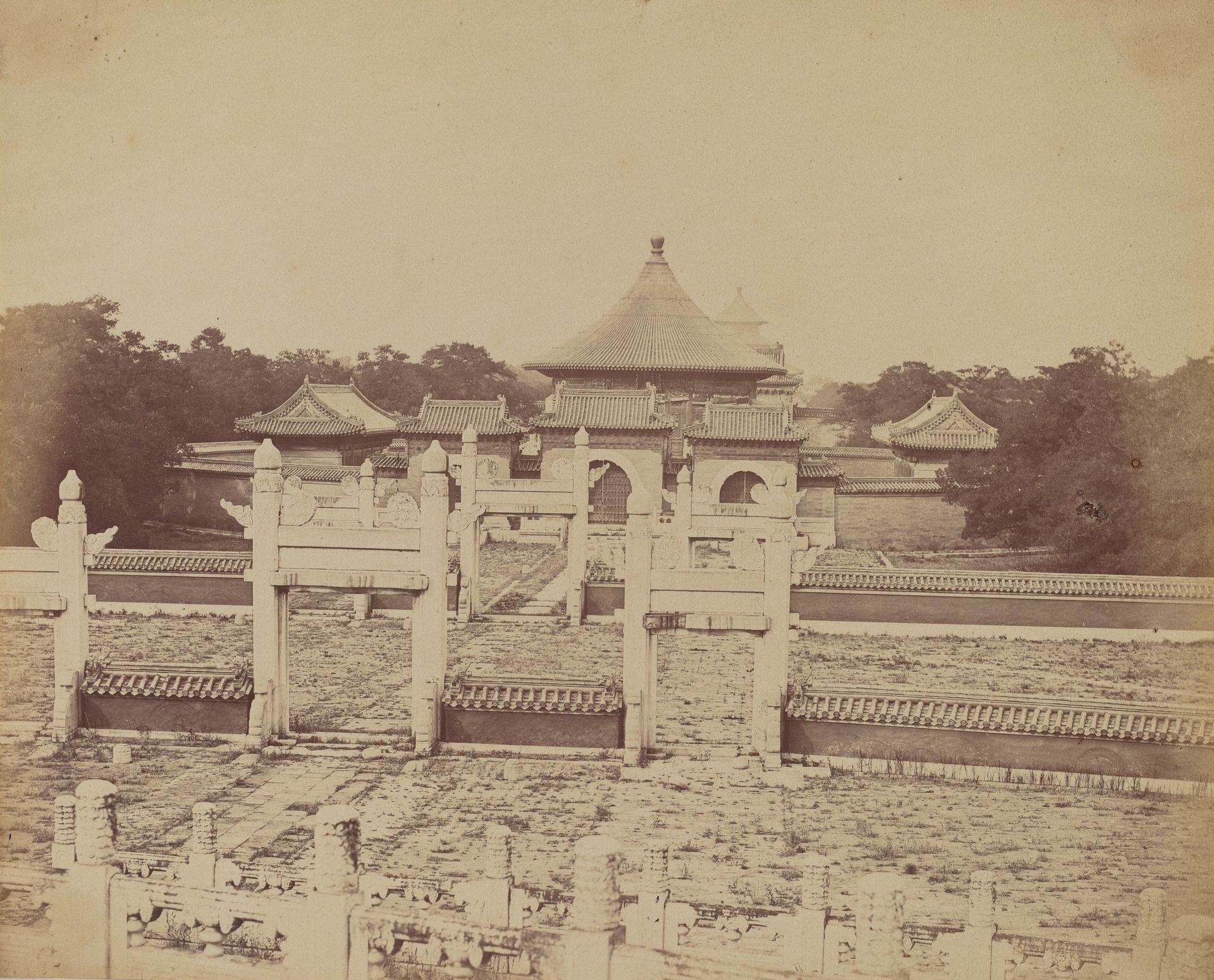 Interior and Arches of the Temple of Heaven Where the Emperor Sacrifices Once a Year, in the Chinese City of Pekin, October 1860 by Felice Beato