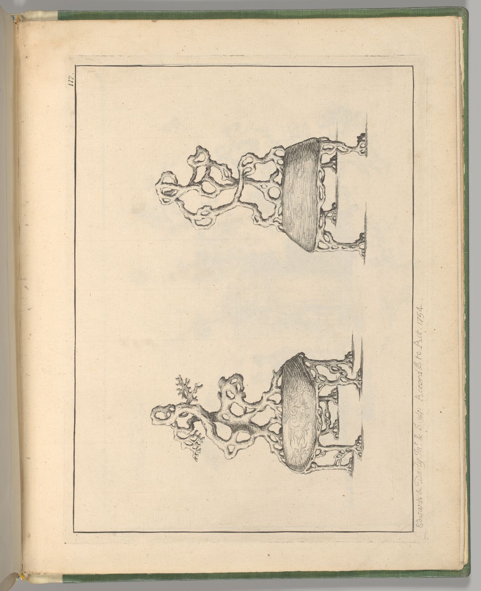 Plate 117: Garden Chairs, from "A New Book of Chinese Designs" by Matthew Darly