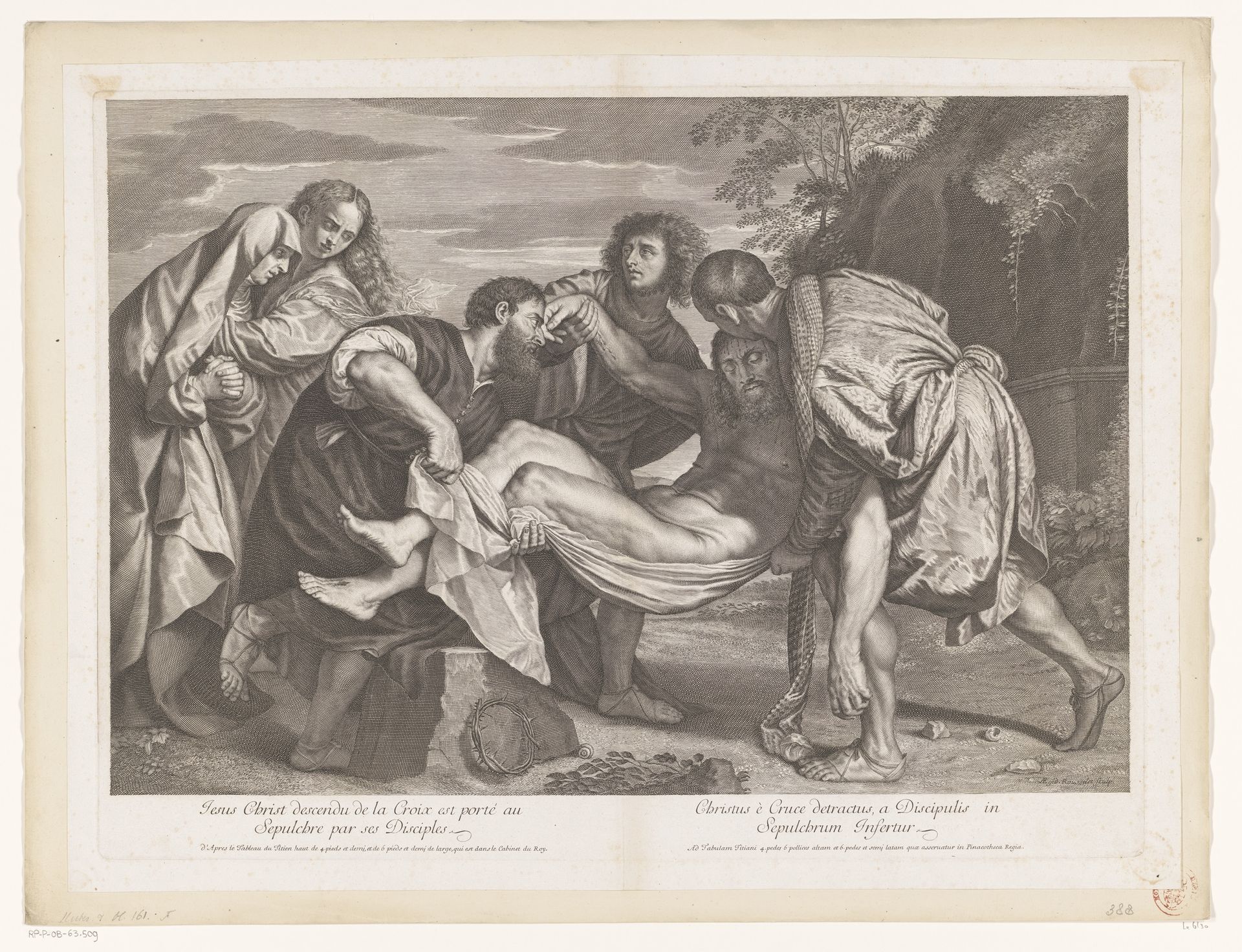 Graflegging van Christus by Gilles Rousselet