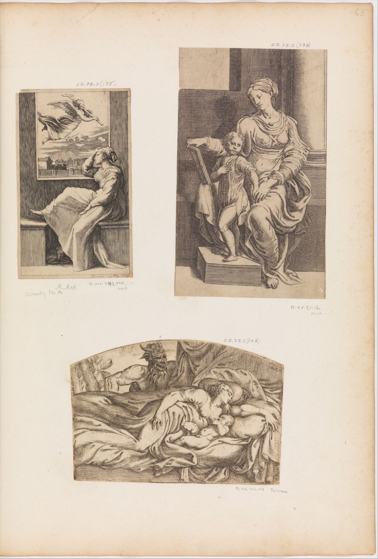 Satyr Watching a Young Mother and Child Sleeping by Angiolo Falconetto