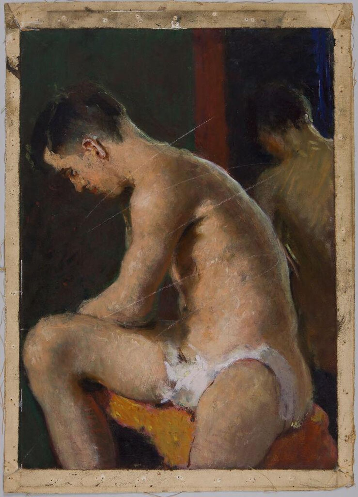 Portrait of Seated Young Man with Mirror to Right by Denman Waldo Ross
