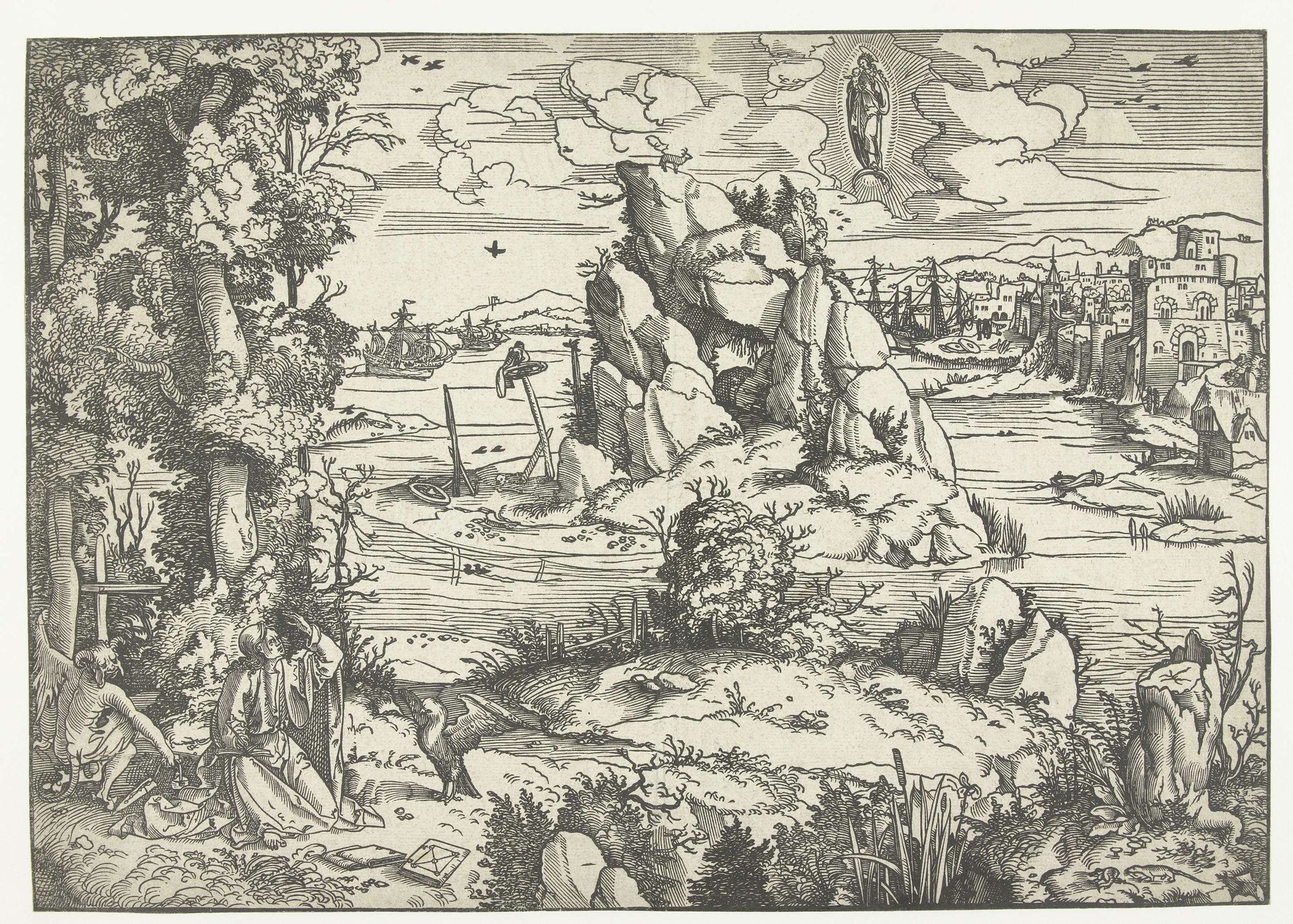 Johannes op het eiland Patmos by Jan Wellens de Cock