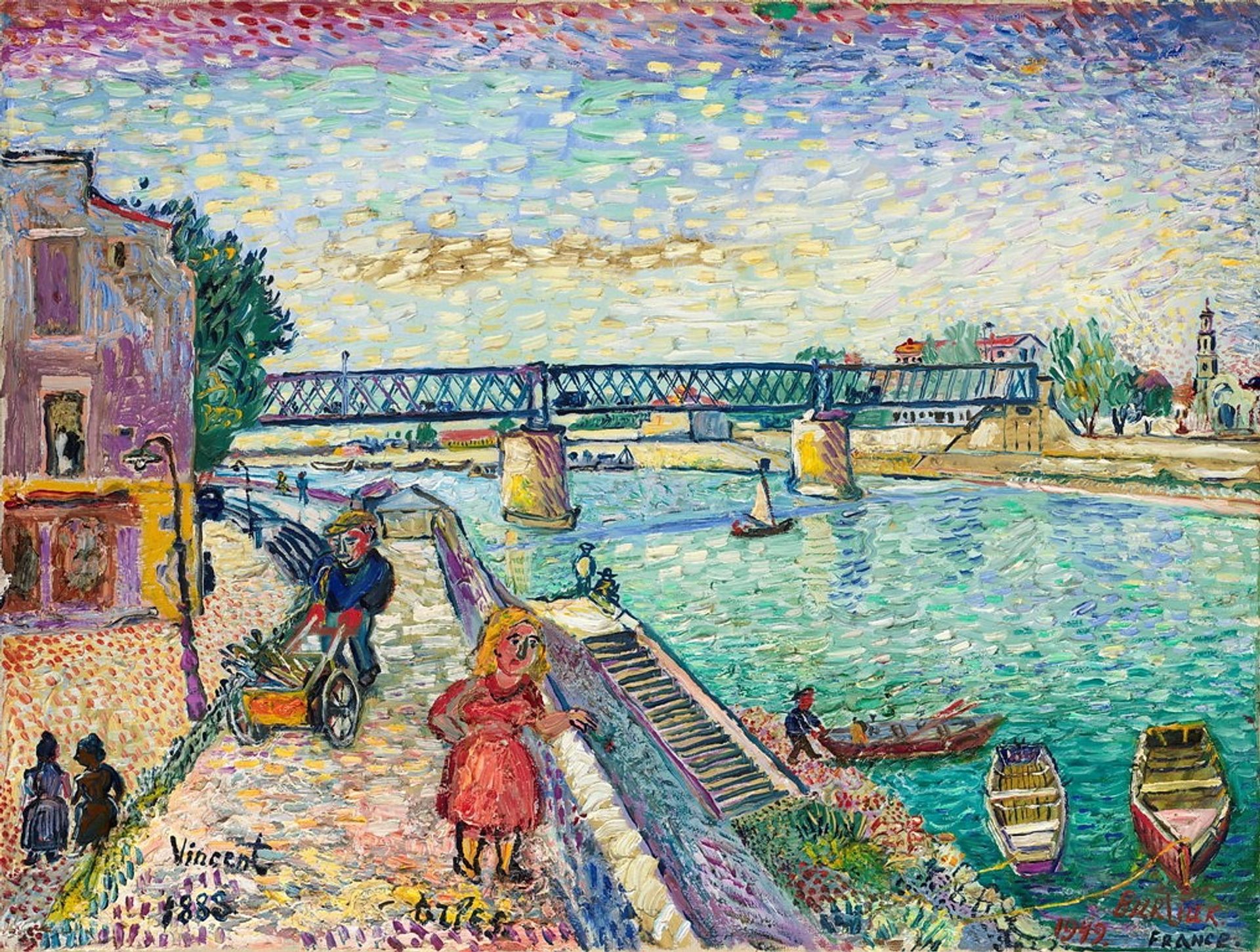 Figures by a Riverside by David Burliuk