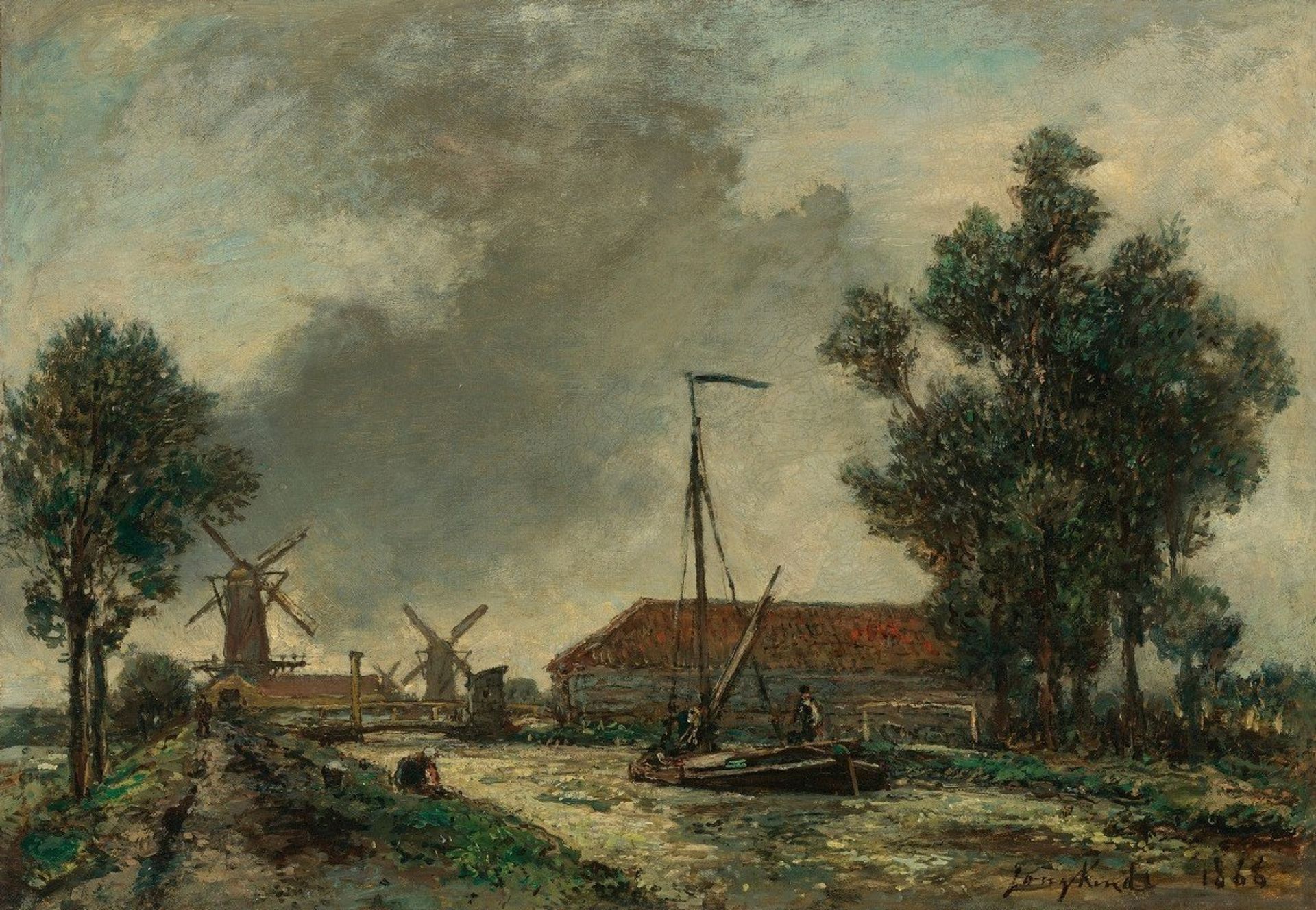 La Passerelle, Hollande by Johan Barthold Jongkind