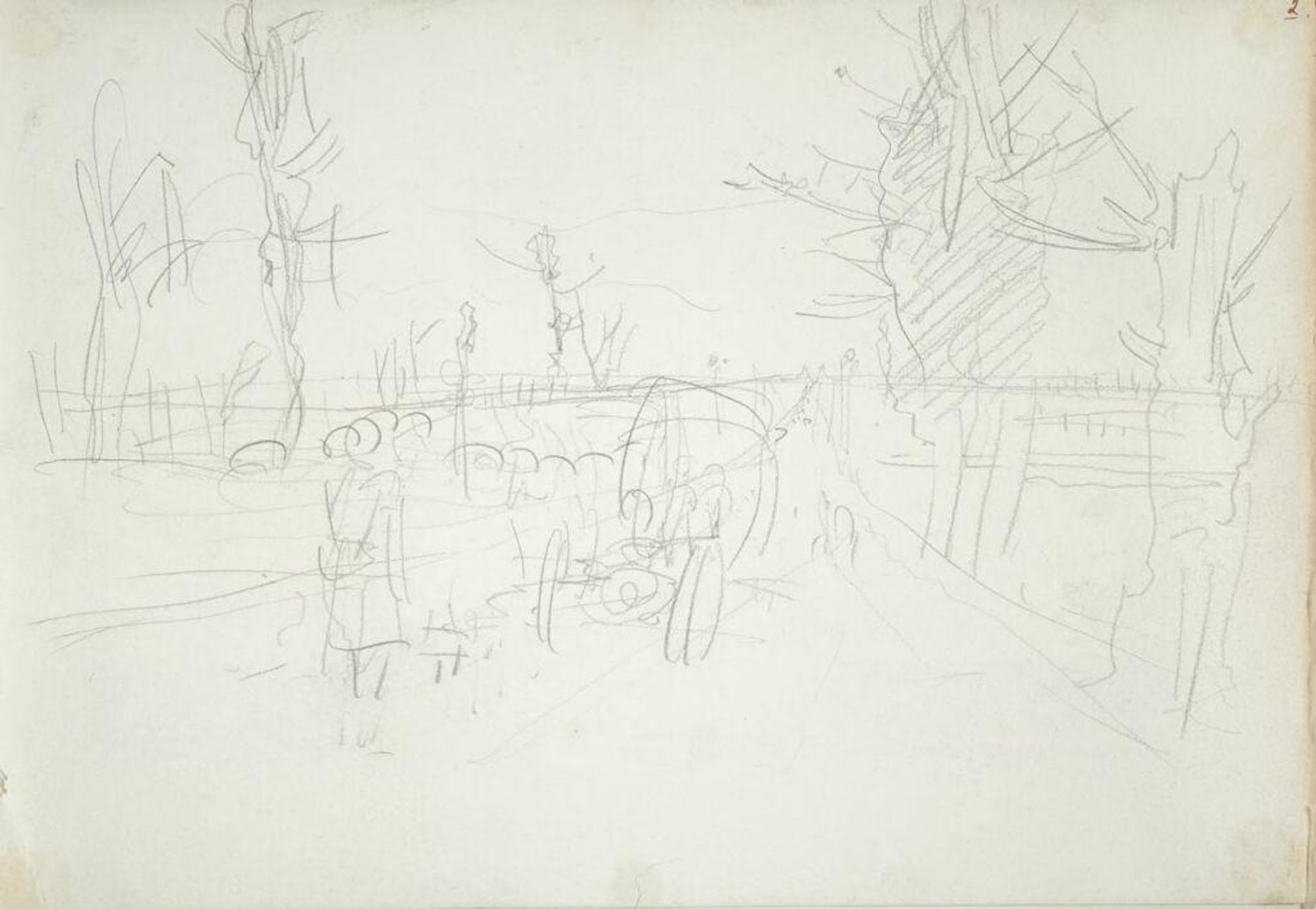 Landscape with Marching Soldiers by John Singer Sargent