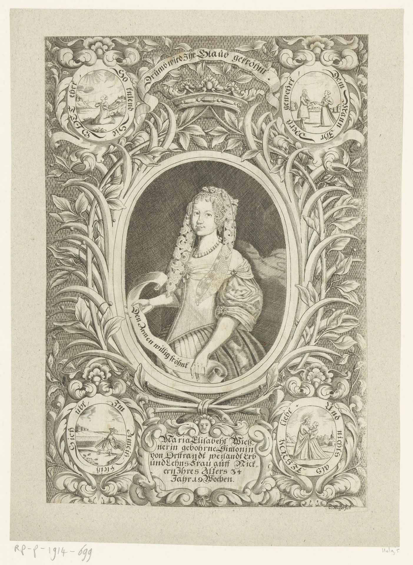 Portret van Maria Elisabeth Wiessner by C. Ottenhofer