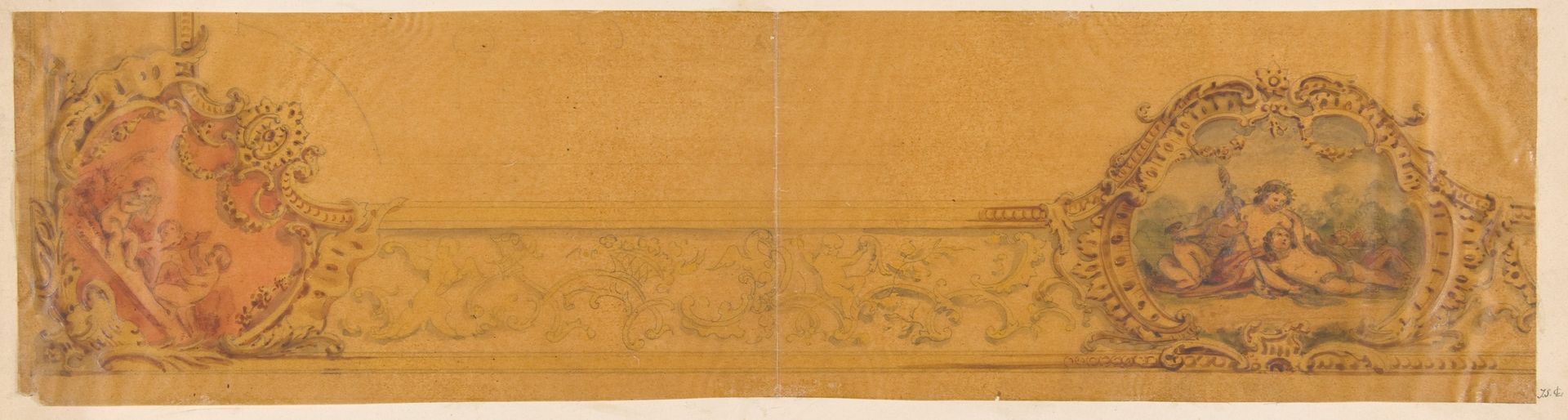 Design for the decorative border around a ceiling by Jules-Edmond-Charles Lachaise