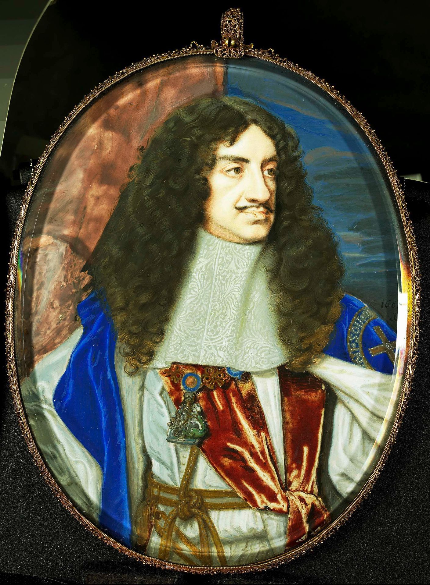 Karel II (1630-85), koning van Engeland by Samuel Cooper