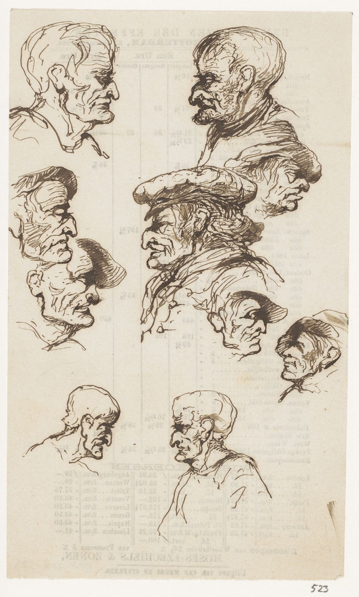 Blad met koppen by Johannes Tavenraat
