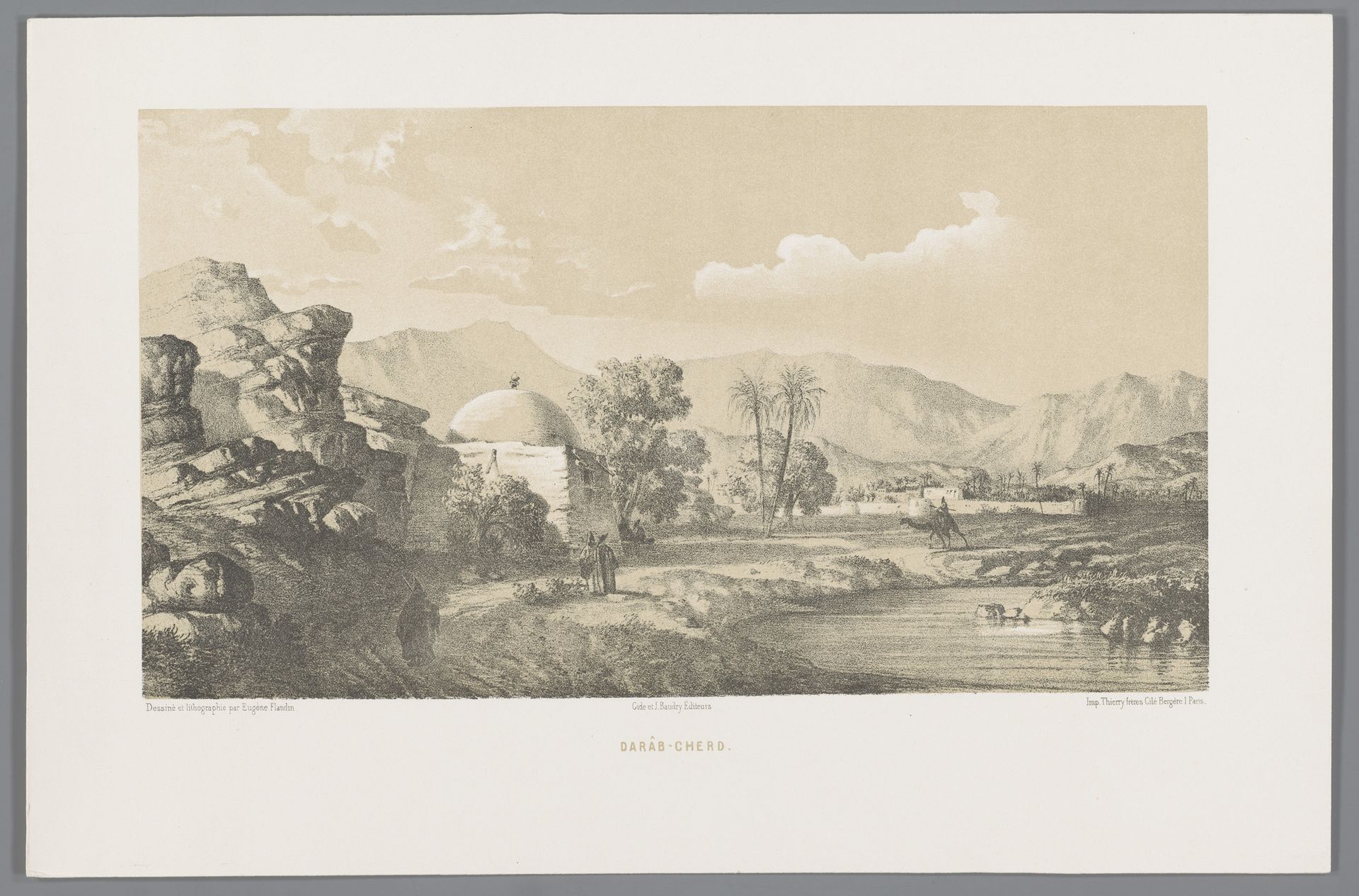 Gezicht op Darábgerd by Eugène Flandin