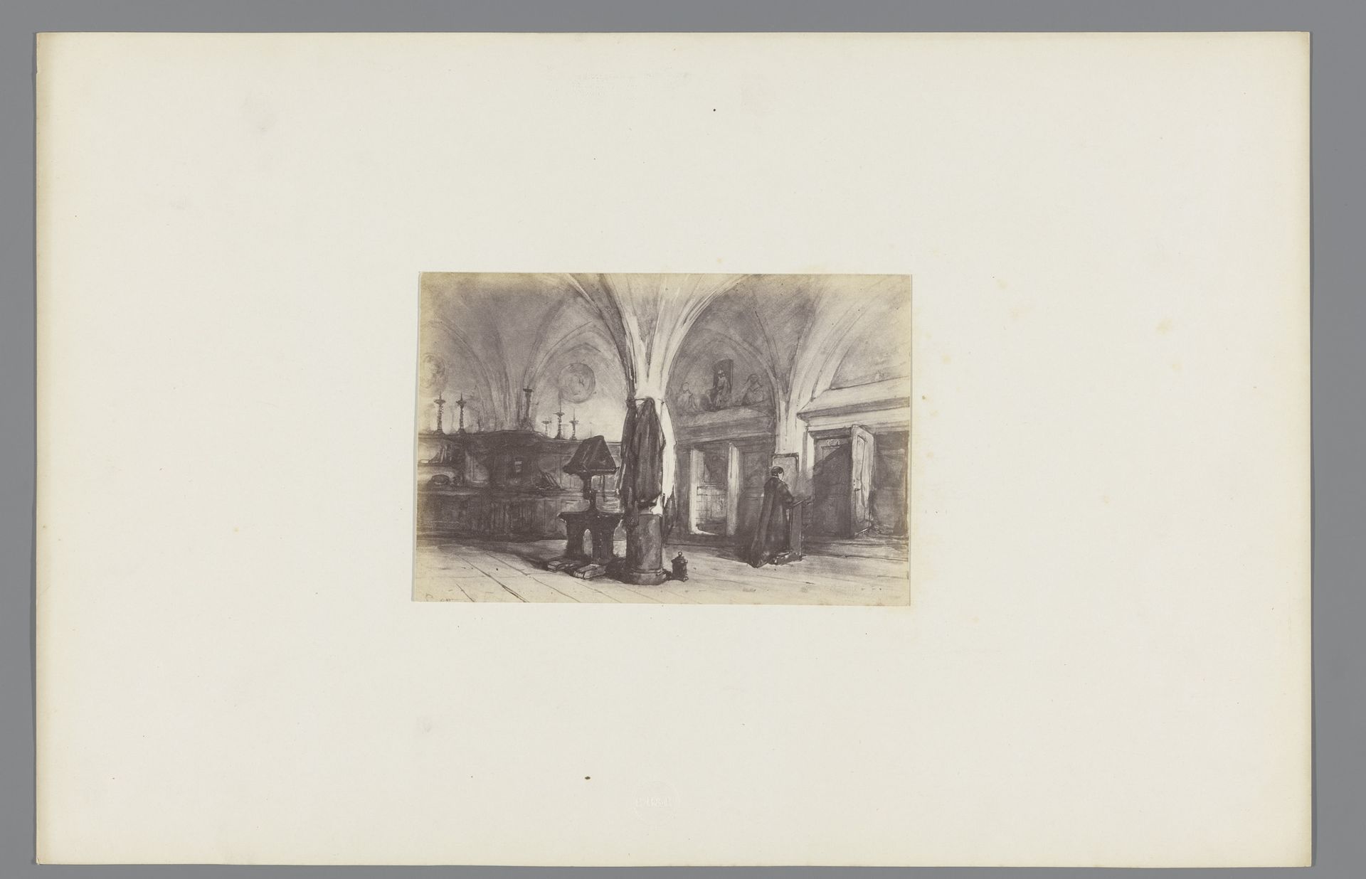 Fotoreproductie van het schilderij 'Sakristy te Cleef' door Johannes Bosboom by Binger & Chits