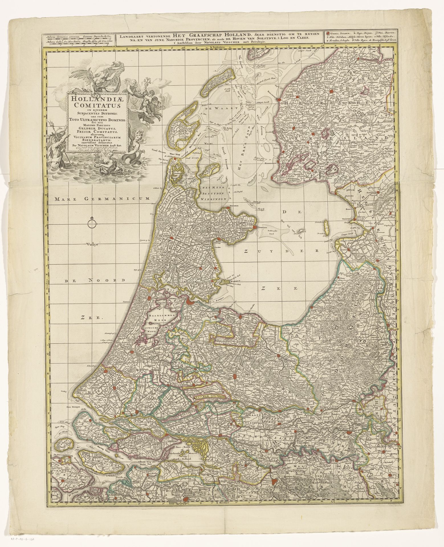 Kaart van het graafschap Holland by Gilliam van der Gouwen