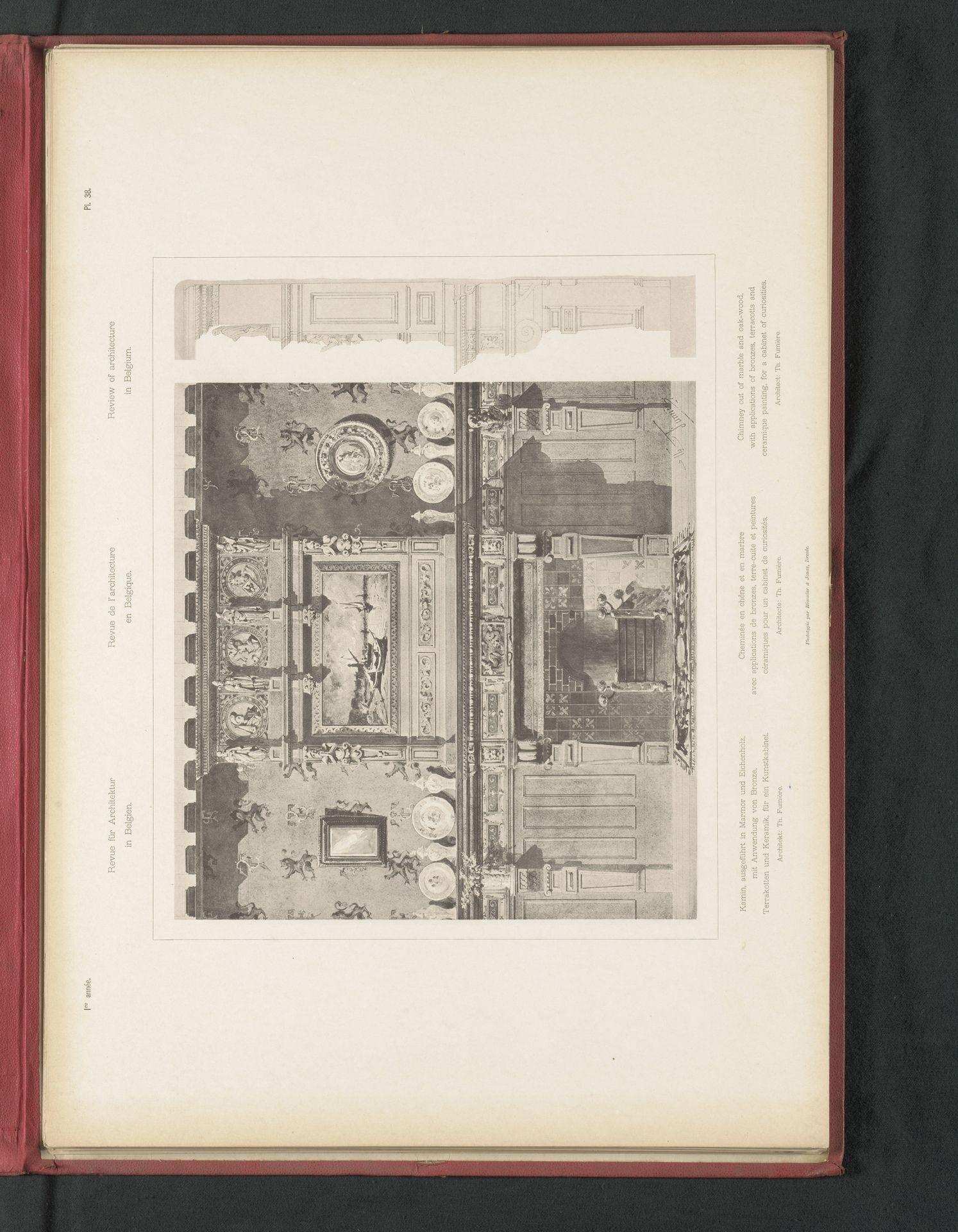 Reproductie van een ontwerp van een marmeren schouw door Théophile Fumière by Römmler & Jonas