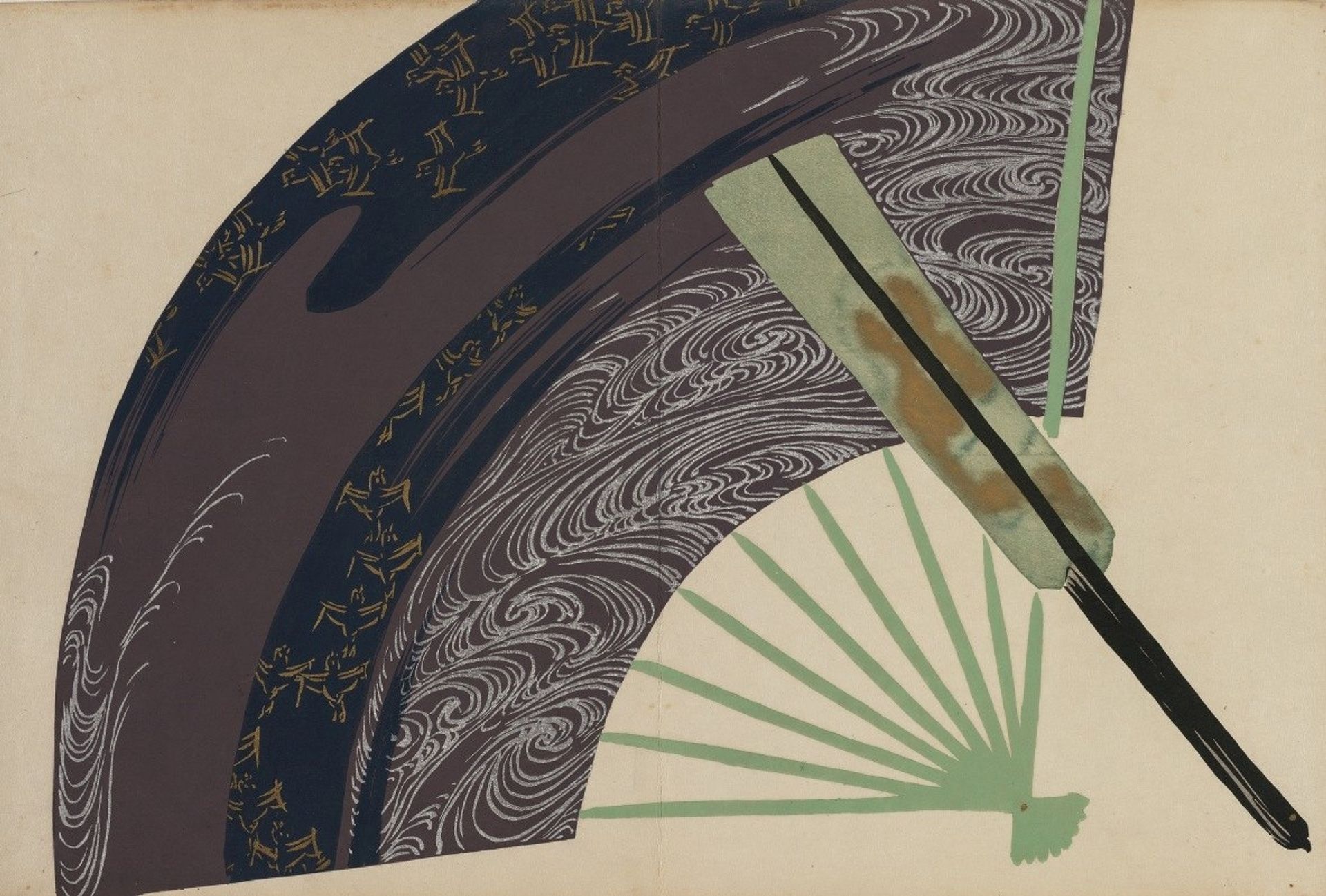 Folding Fans by Kamisaka Sekka
