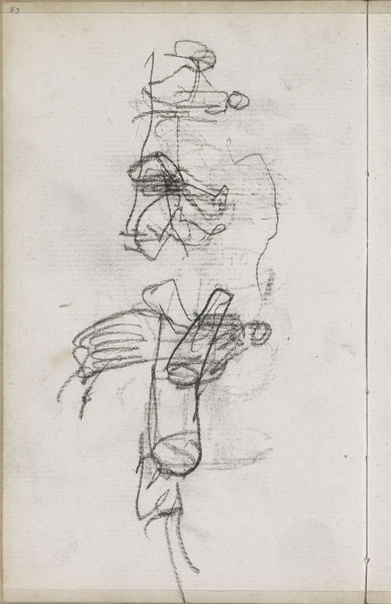 Studieblad, onder andere met figuren by George Hendrik Breitner