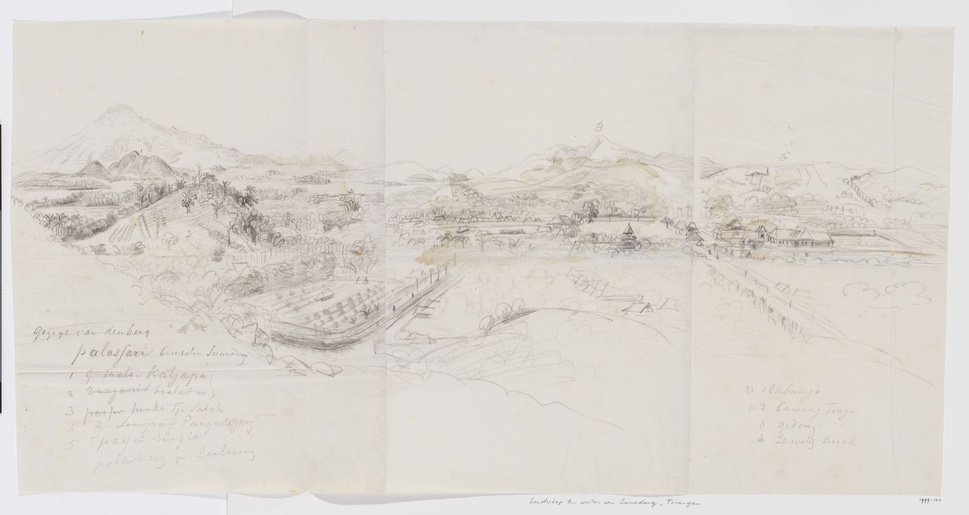 Landschap ten westen van Sumedang, Priangan, West-Java by Adrianus Johannes Bik