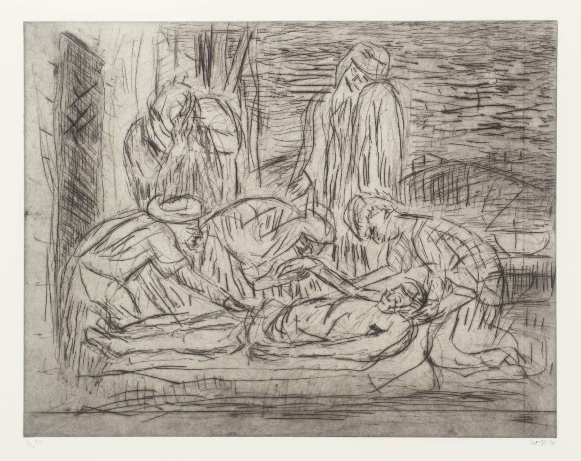 The Lamentation over the Dead Christ (1) by Leon Kossoff