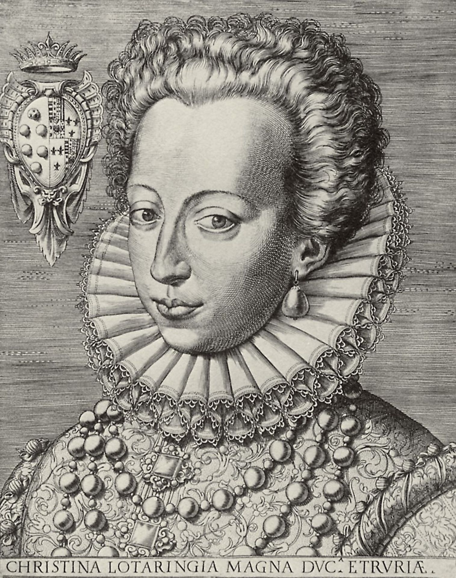 Portrait of Christine of Lorraine, Grand Duchess of Tuscany by Agostino Carracci
