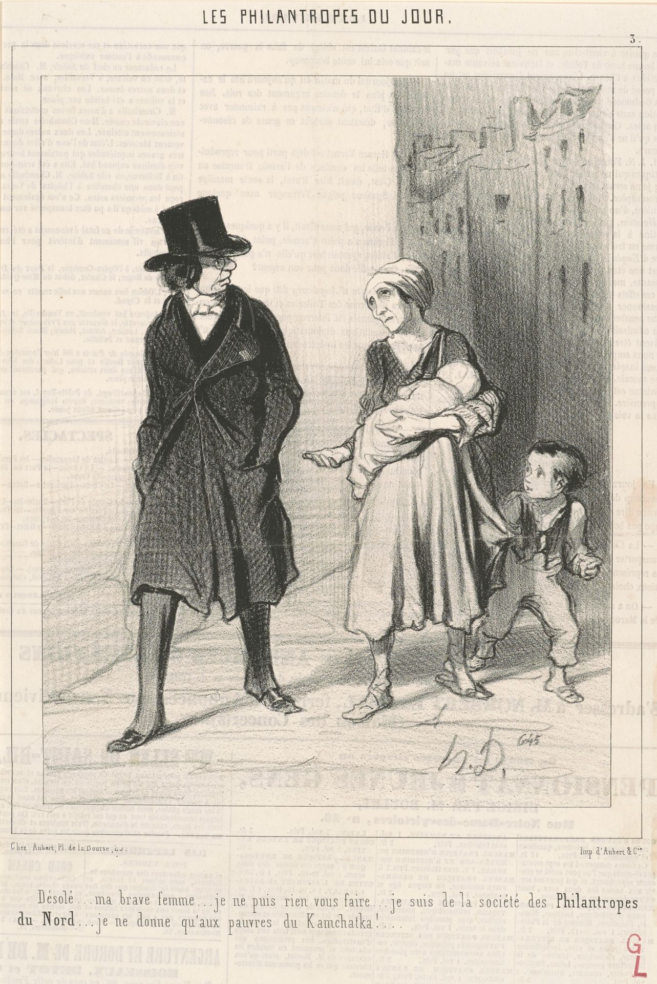 Désolé ... Je suis de la société des philantropes du nord ... by Honoré Daumier