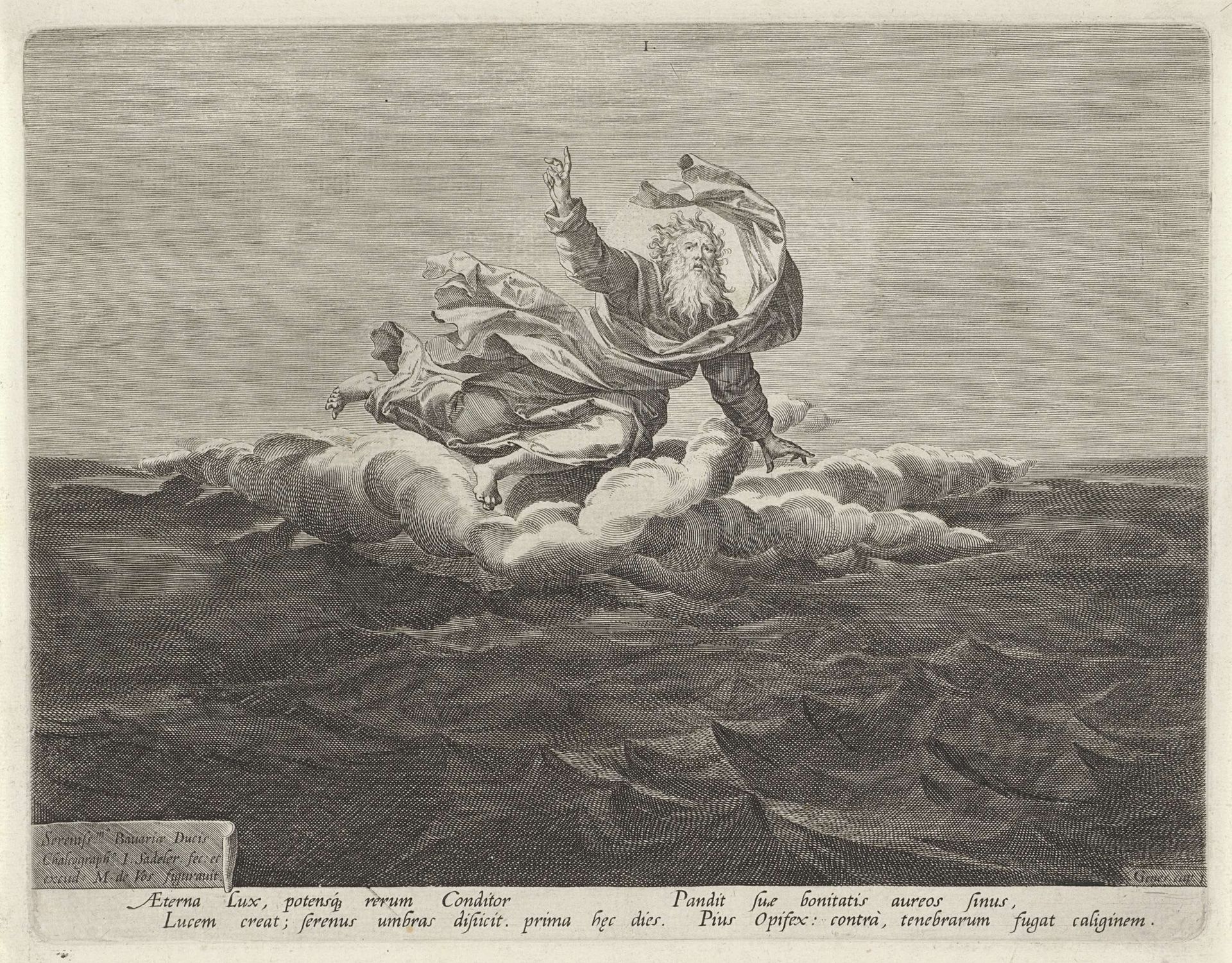 Schepping van licht en duisternis by Johann Sadeler I