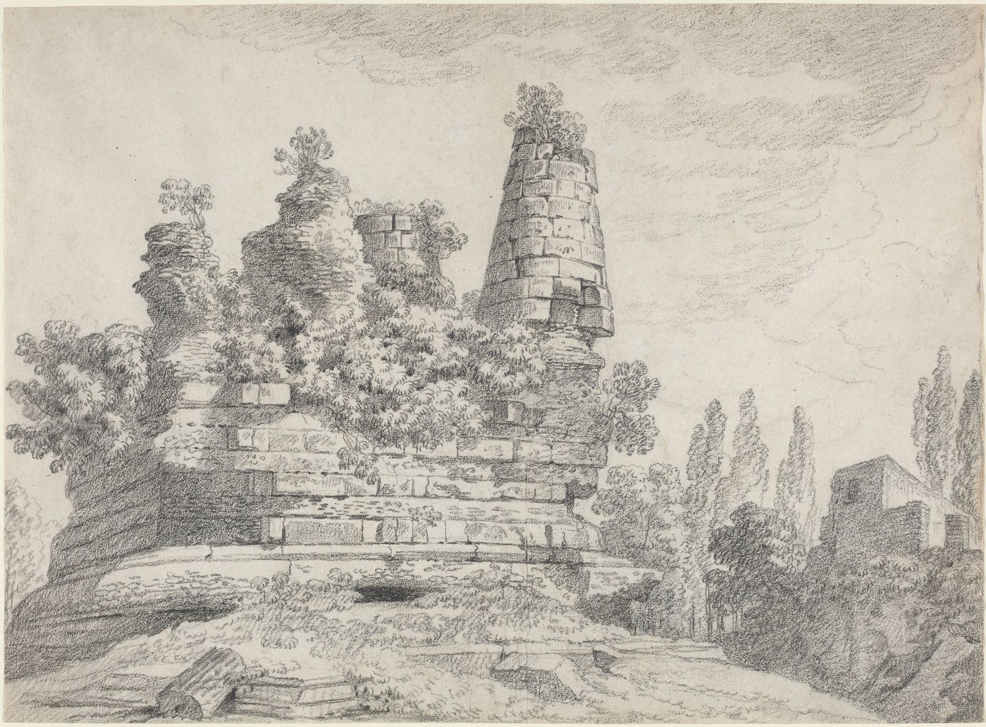 The Tomb of the Horatii and the Curatii at Albano by Louis Chaix