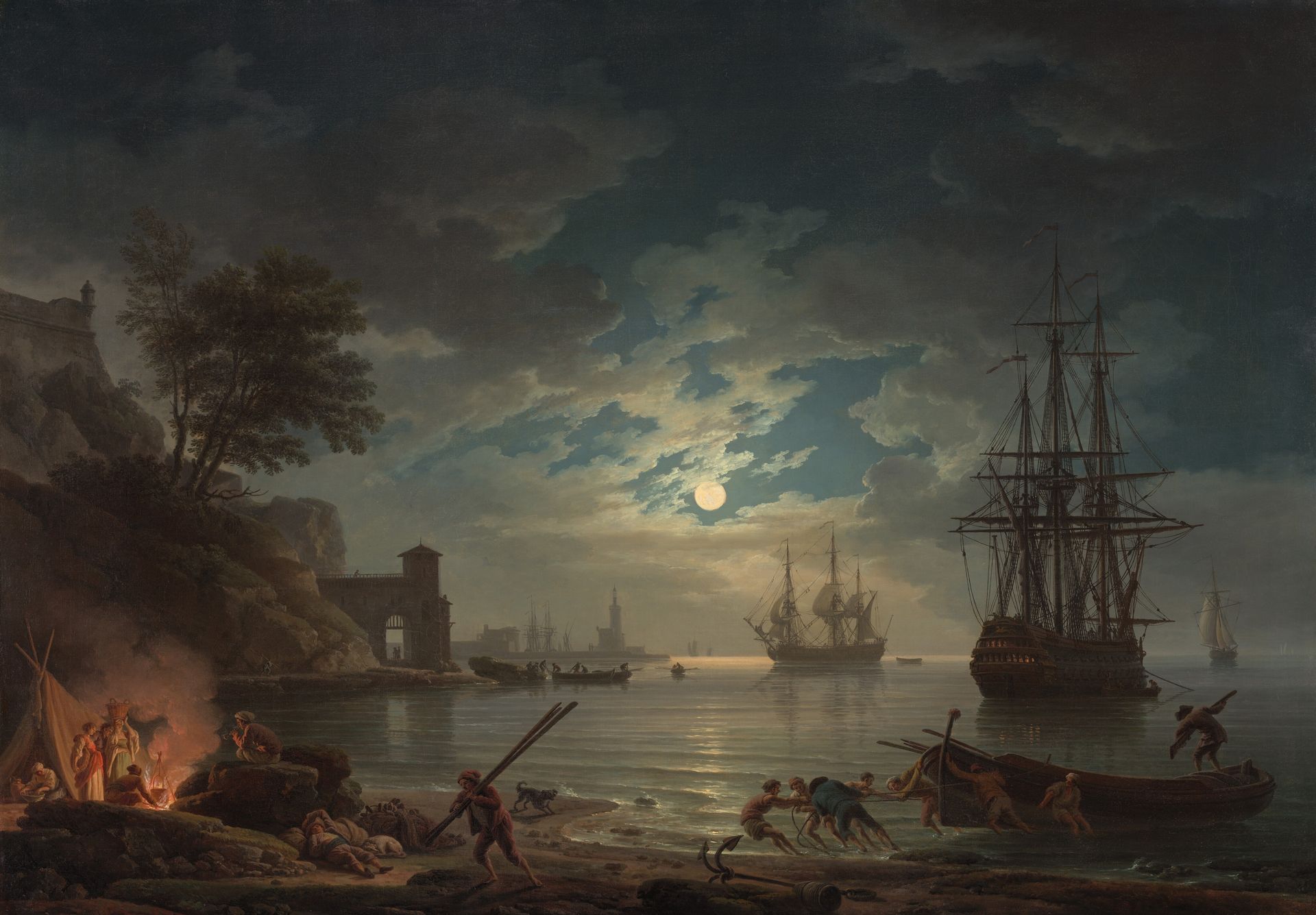 Moonlight by Claude-Joseph Vernet
