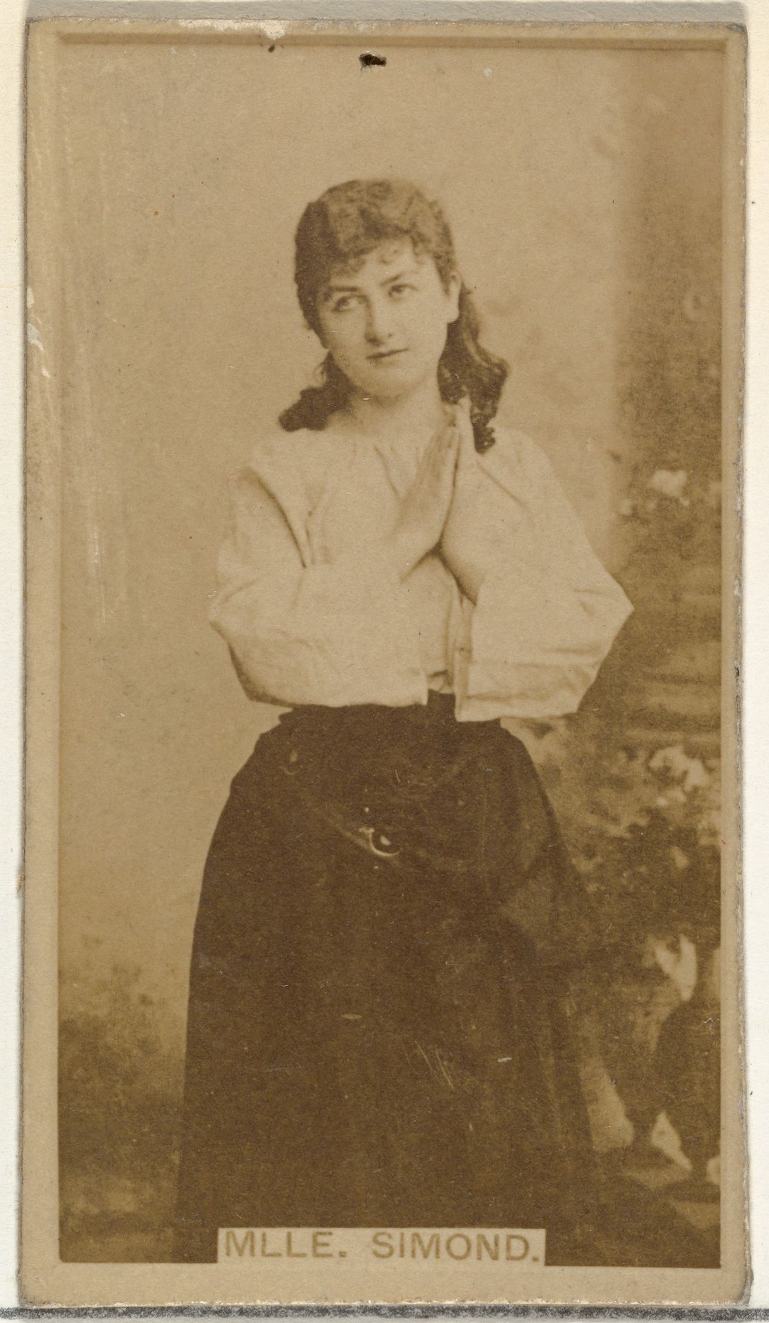 Mlle. Simond, from the Actors and Actresses series (N145-8) issued by Duke Sons & Co. to promote Duke Cigarettes by W. Duke, Sons & Co.