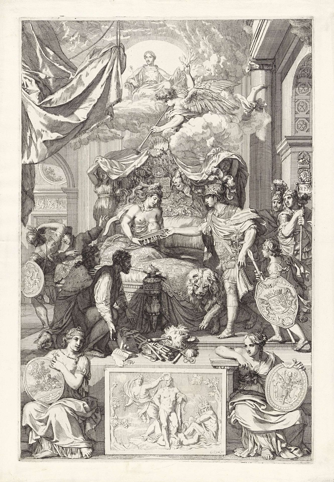 Allegorie op het herstel van de ware godsdienst in Engeland met de komst van de prins van Oranje, 1688 by Gerard de Lairesse