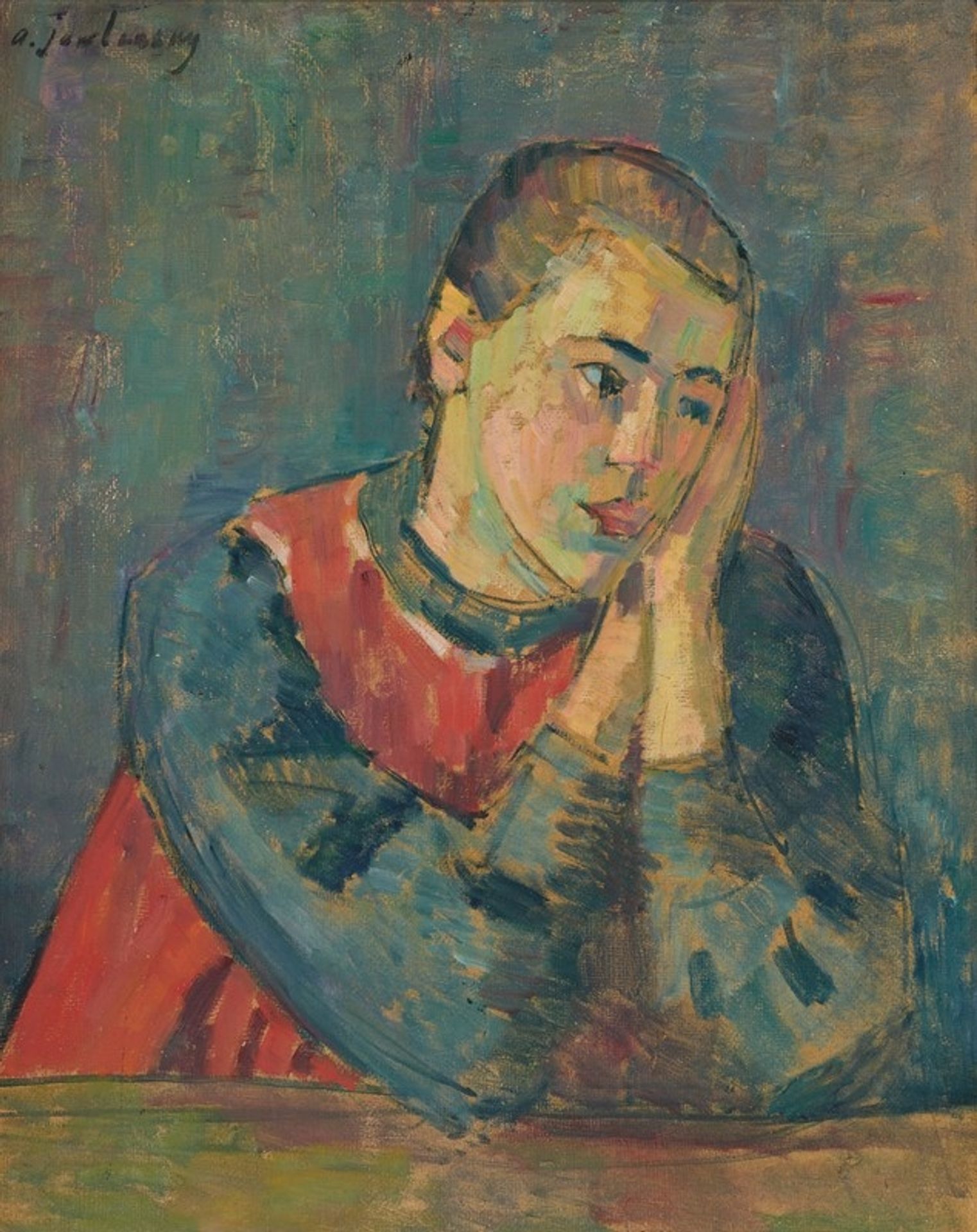 Kind Mit Gestütztem Kopf by Alexej von Jawlensky