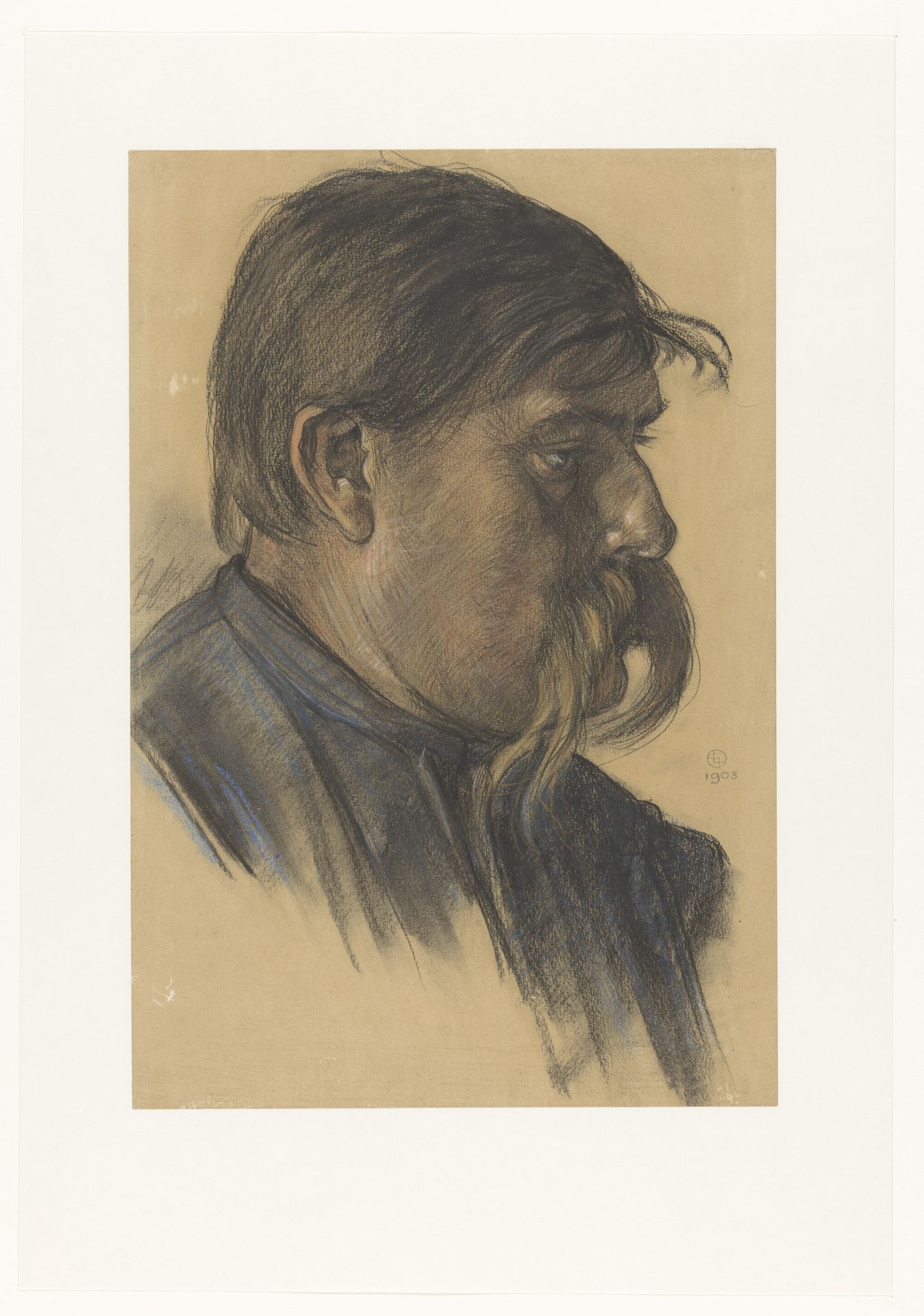 Kop van een dokwerker by Leo Gestel