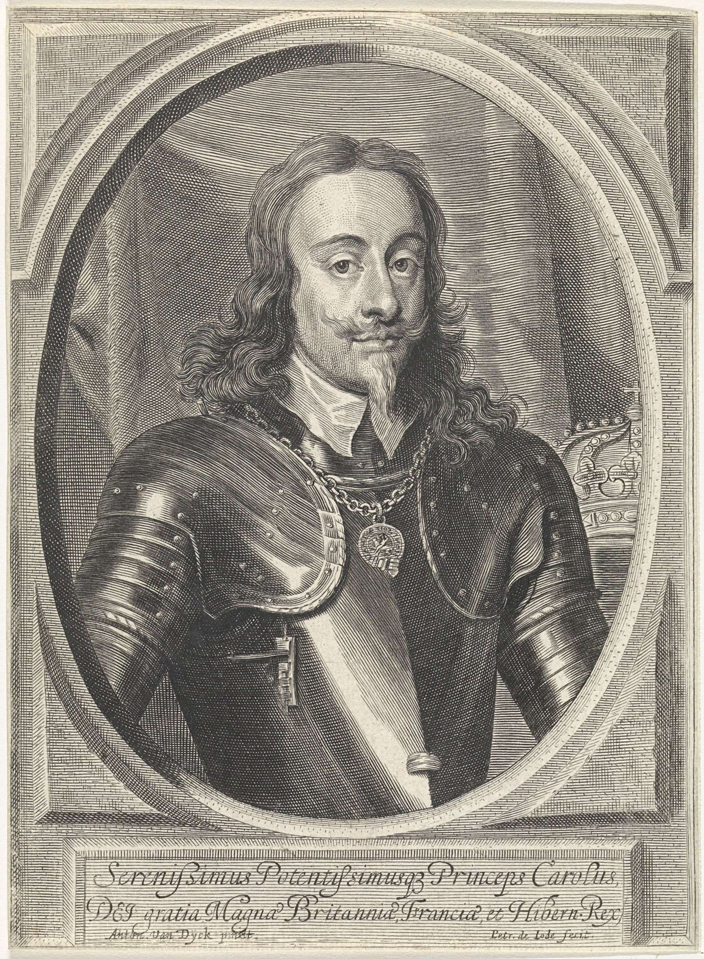 Busteportret van Karel I, koning van Engeland by Pieter de (II) Jode