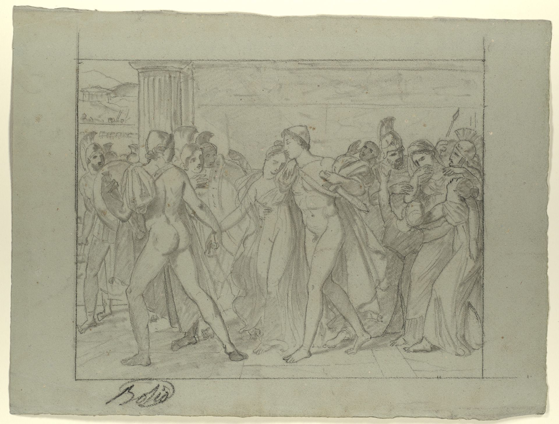 Composition Study for "Castor and Pollux Freeing Helen" by Joseph-Ferdinand Lancrenon
