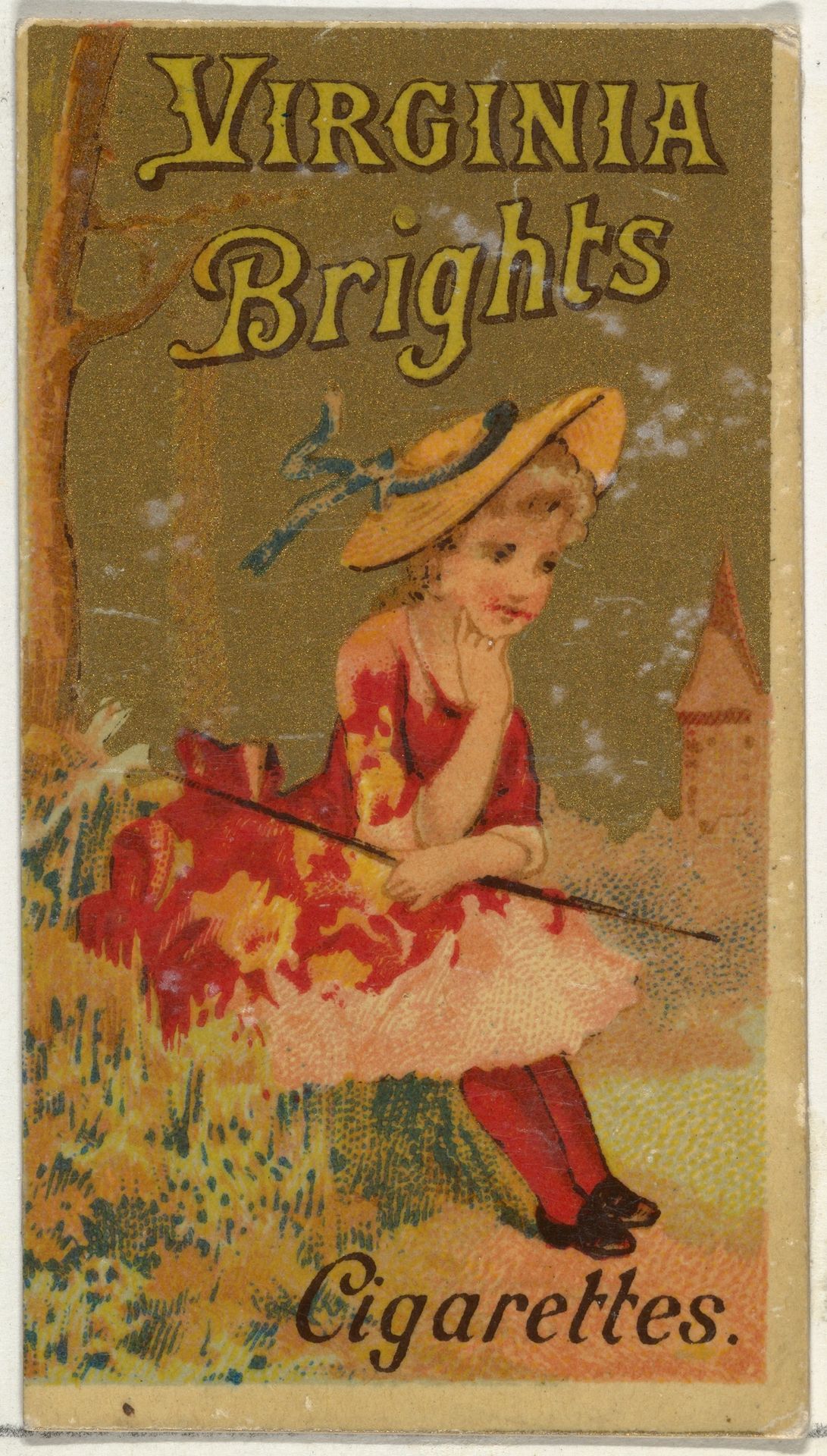 From the Girls and Children series (N64) promoting Virginia Brights Cigarettes for Allen & Ginter brand tobacco products by Allen & Ginter