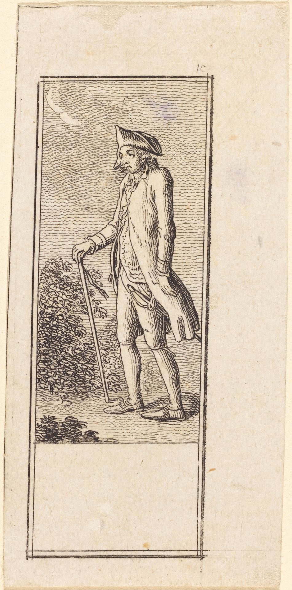 Young Man with Cane by Daniel Nikolaus Chodowiecki