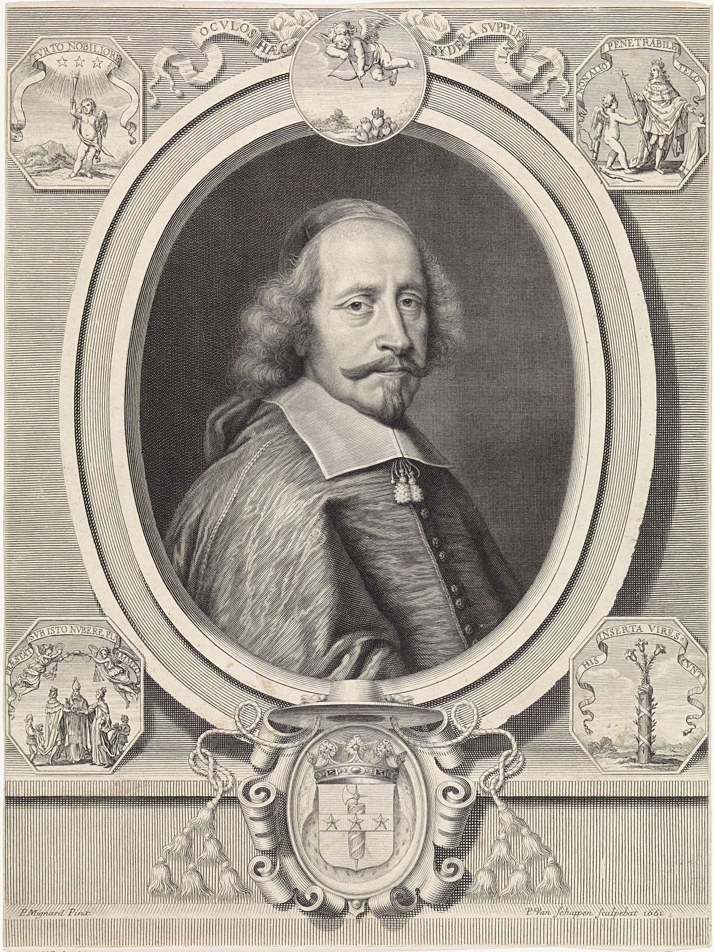 Portret van Jules Mazarin by Pieter van Schuppen