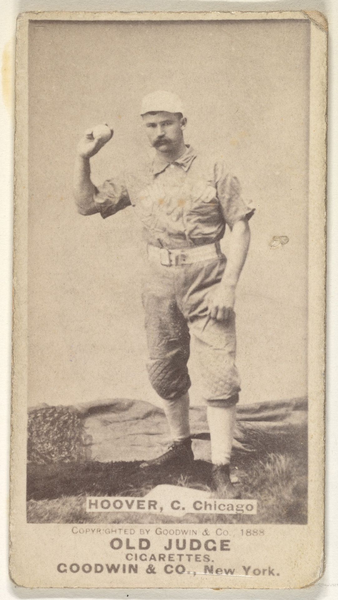 C.E. Hoover, Catcher, Chicago, from the Old Judge series (N172) for Old Judge Cigarettes by Goodwin & Company