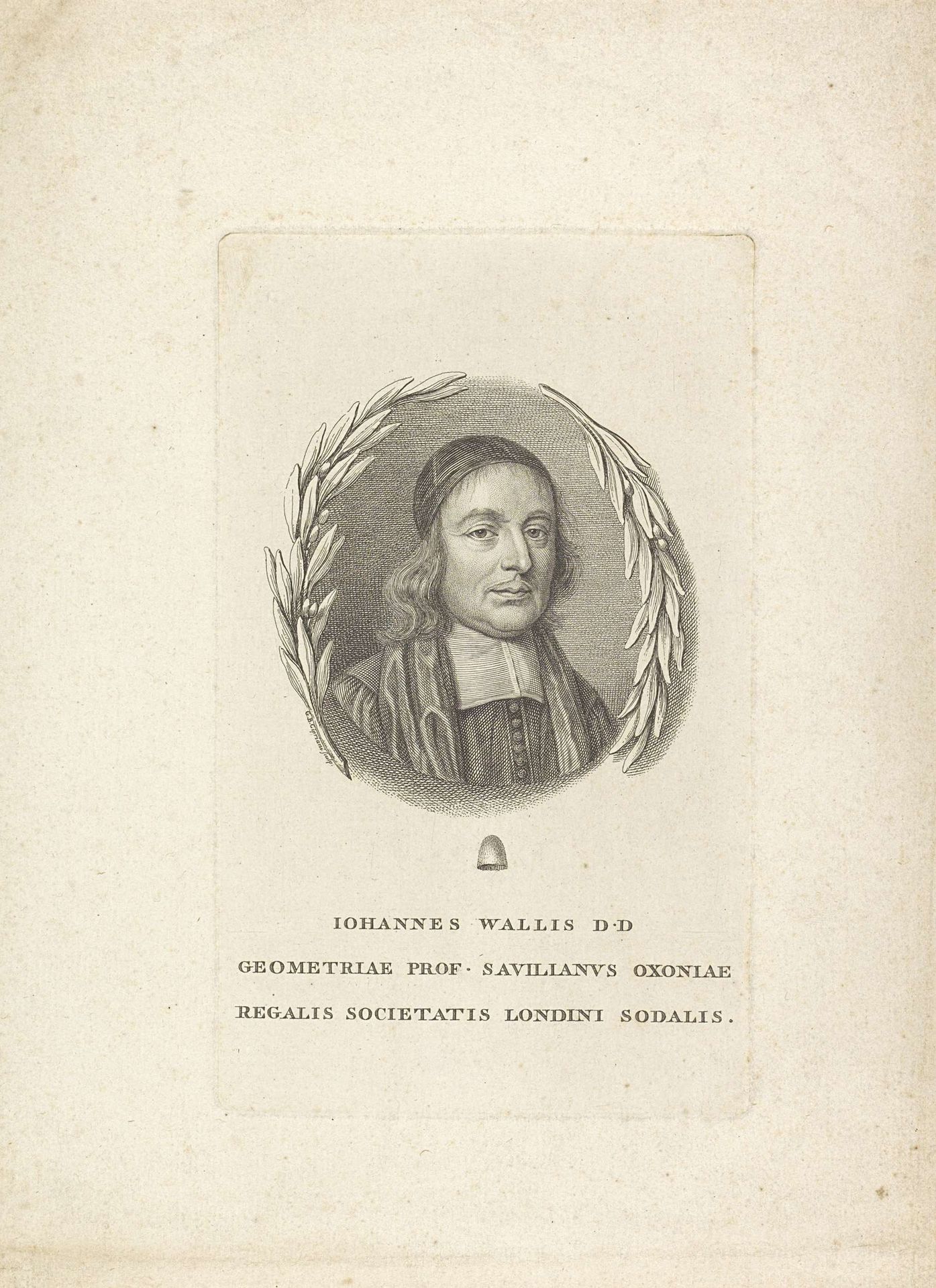 Portret van wiskundige John Wallis by Giovanni Battista Cipriani