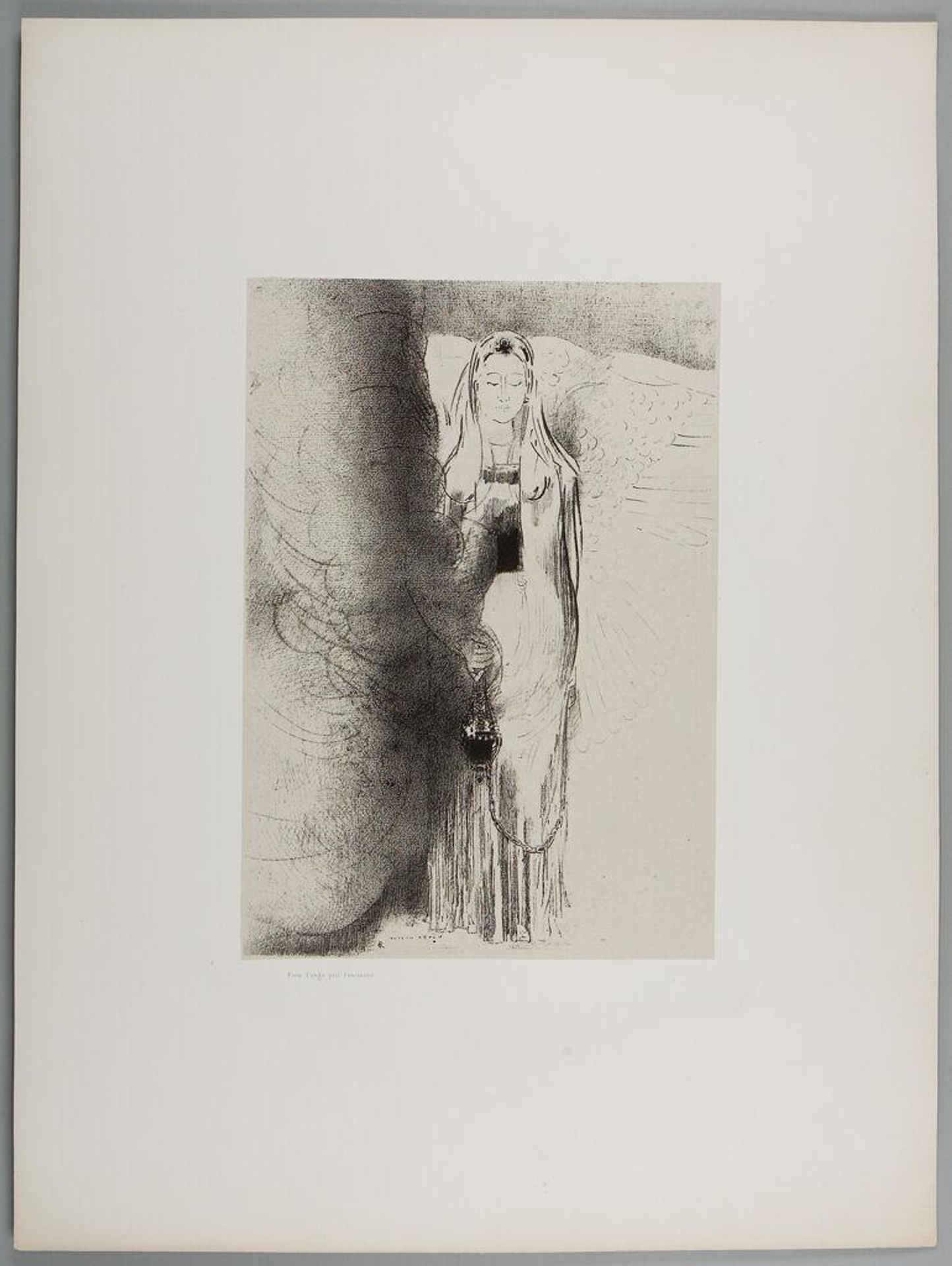"And the angel took the censer." by Odilon Redon