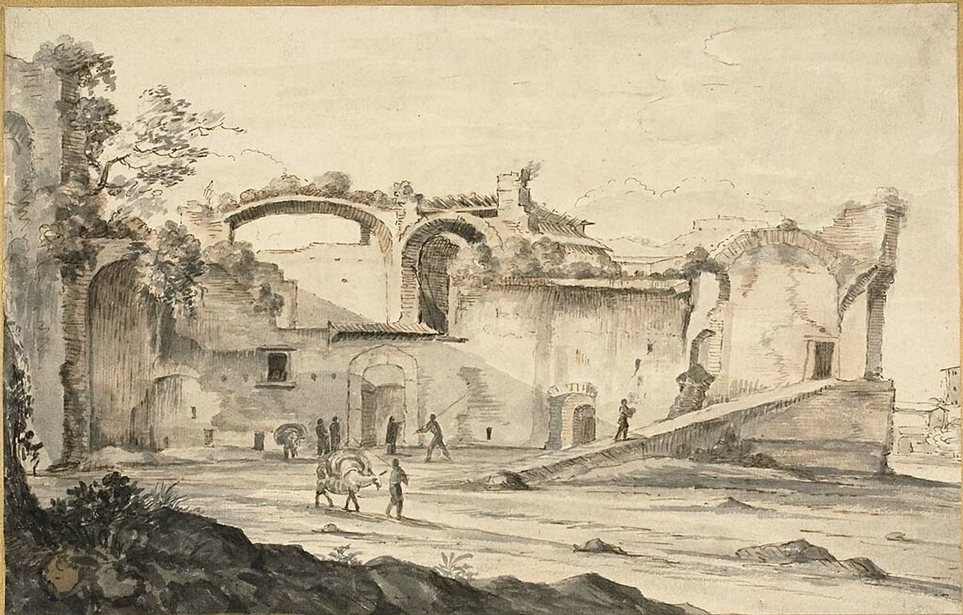 Travelers before a Ruin by Bartholomeus Breenbergh