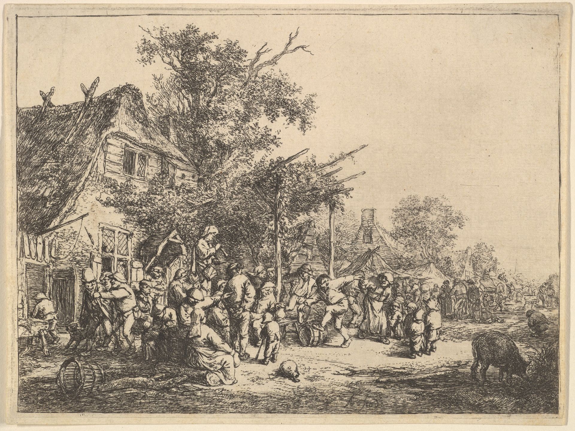 Dance Under the Trellis by Adriaen van Ostade