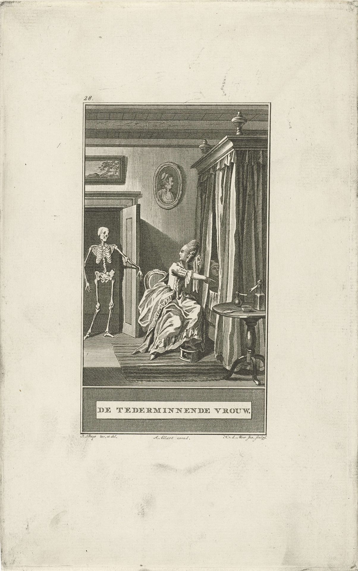 Liefhebbende vrouw en de Dood by Noach van der (II) Meer