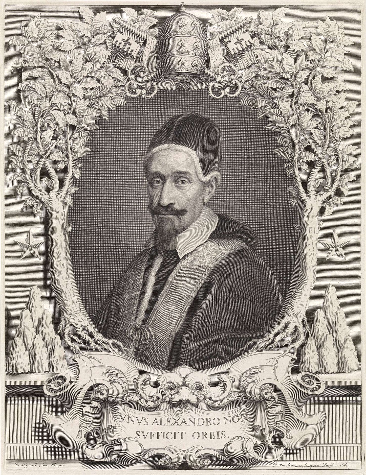 Portret van Paus Alexander VII by Pieter van Schuppen