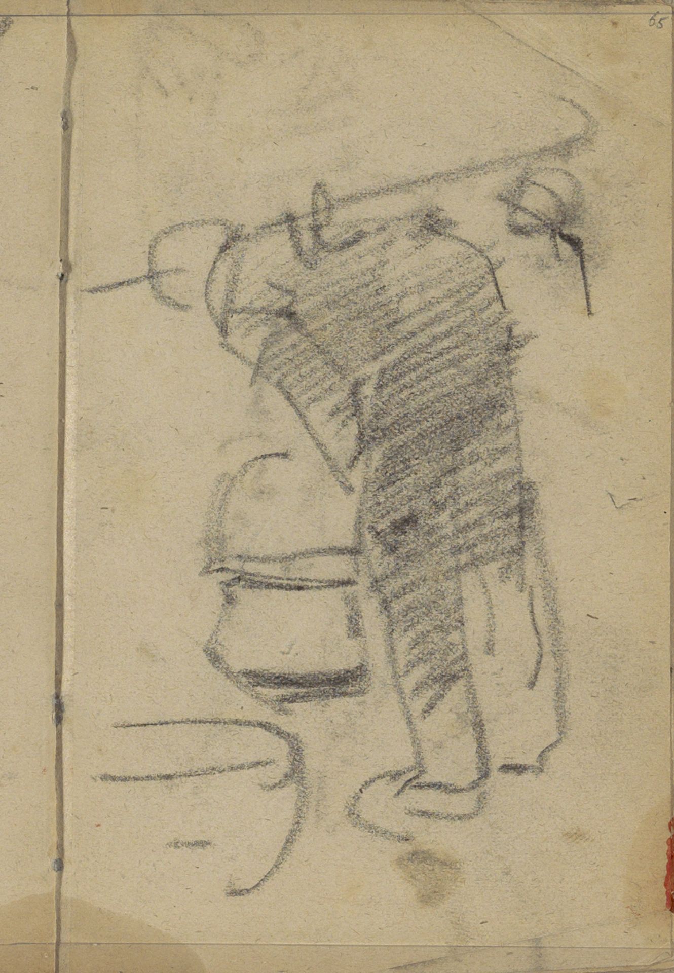 Bukkende man, mogelijk een visser by George Hendrik Breitner