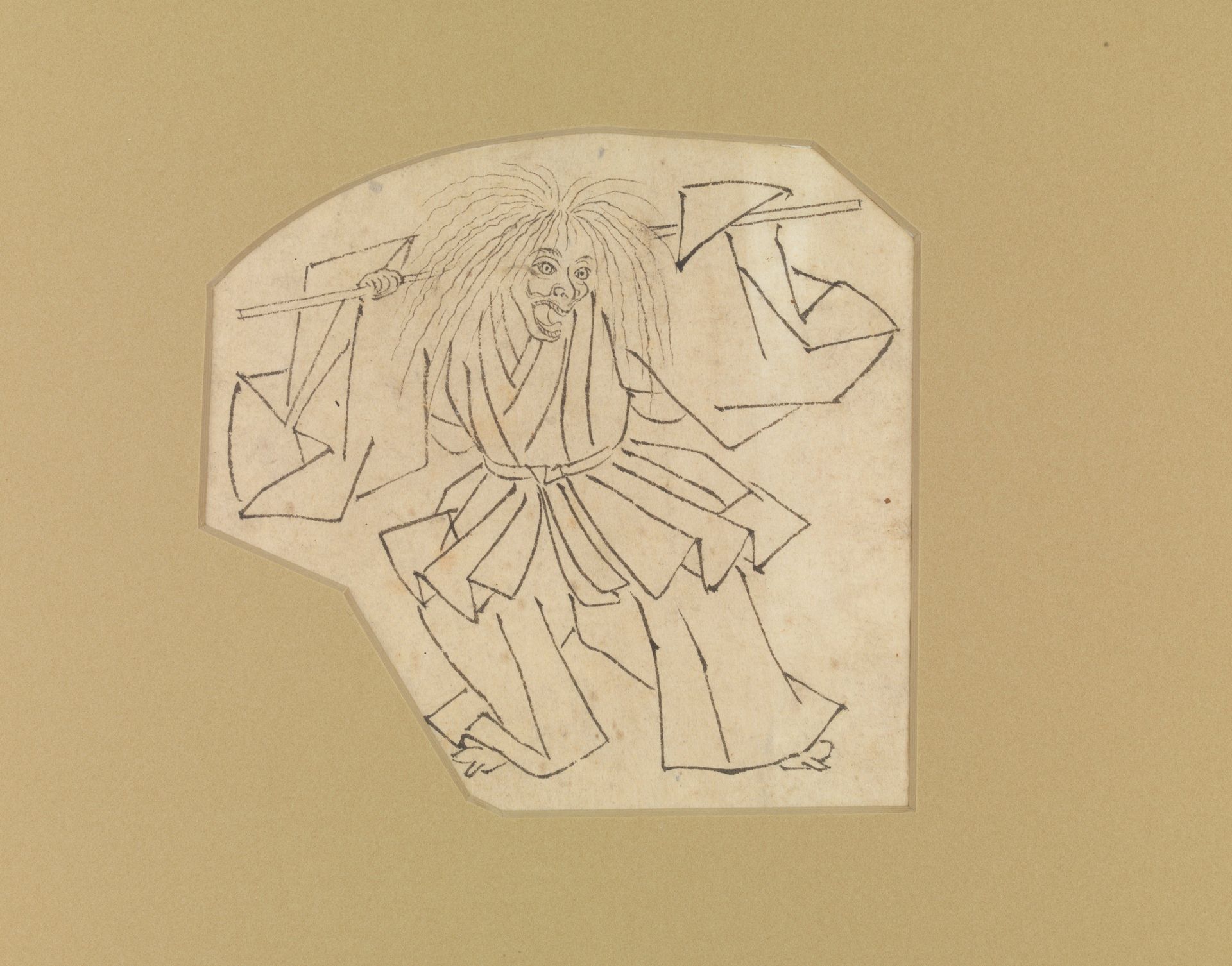 Sketch of a Noh theater scene by Kawanabe Kyōsai 河鍋暁斎