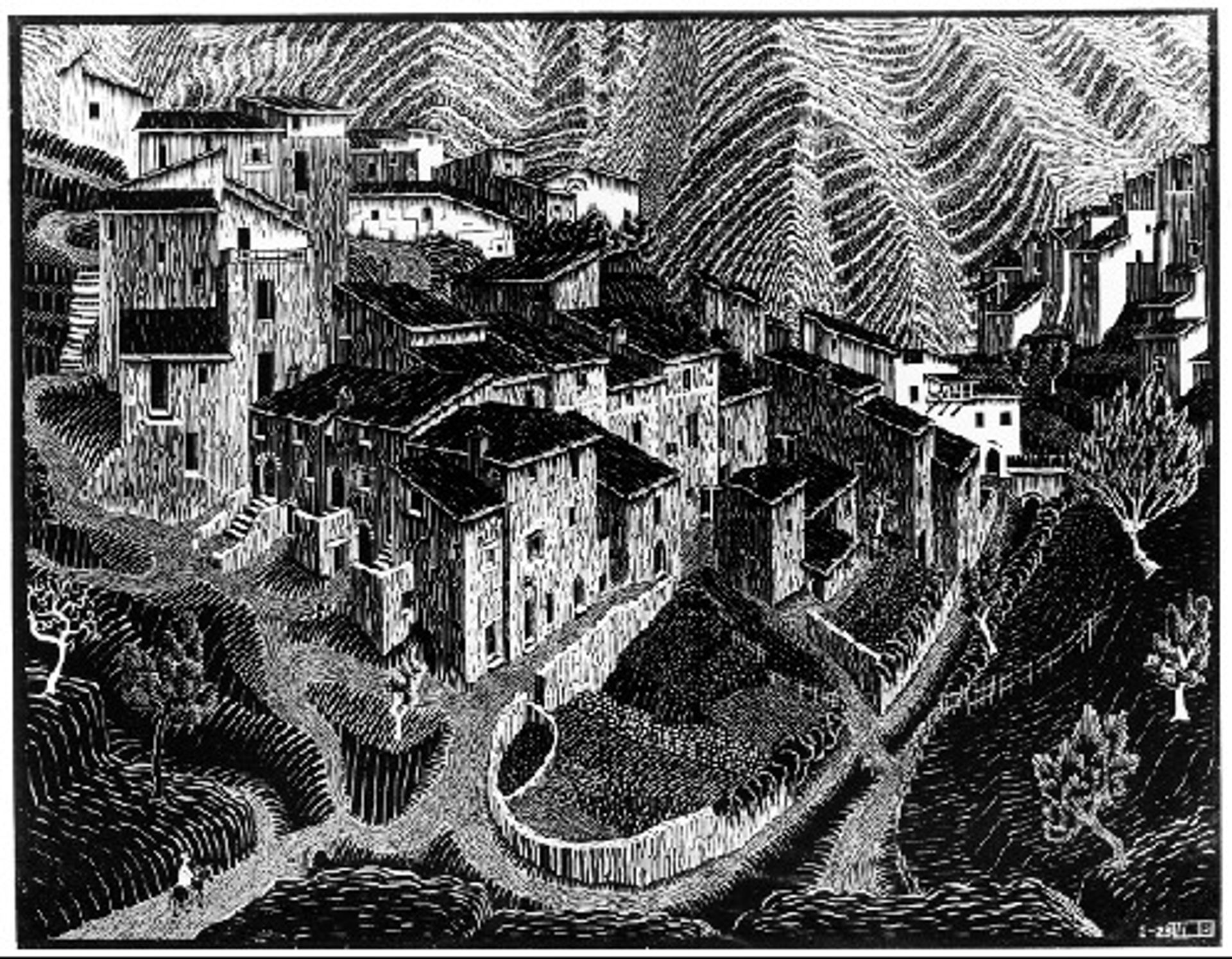 Fara San Martino, Abruzzi by M.C. Escher