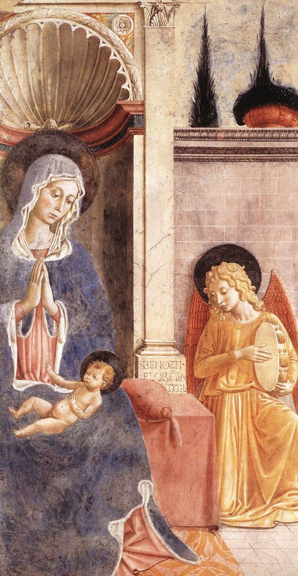 Madonna and Child (detail) by Benozzo Gozzoli