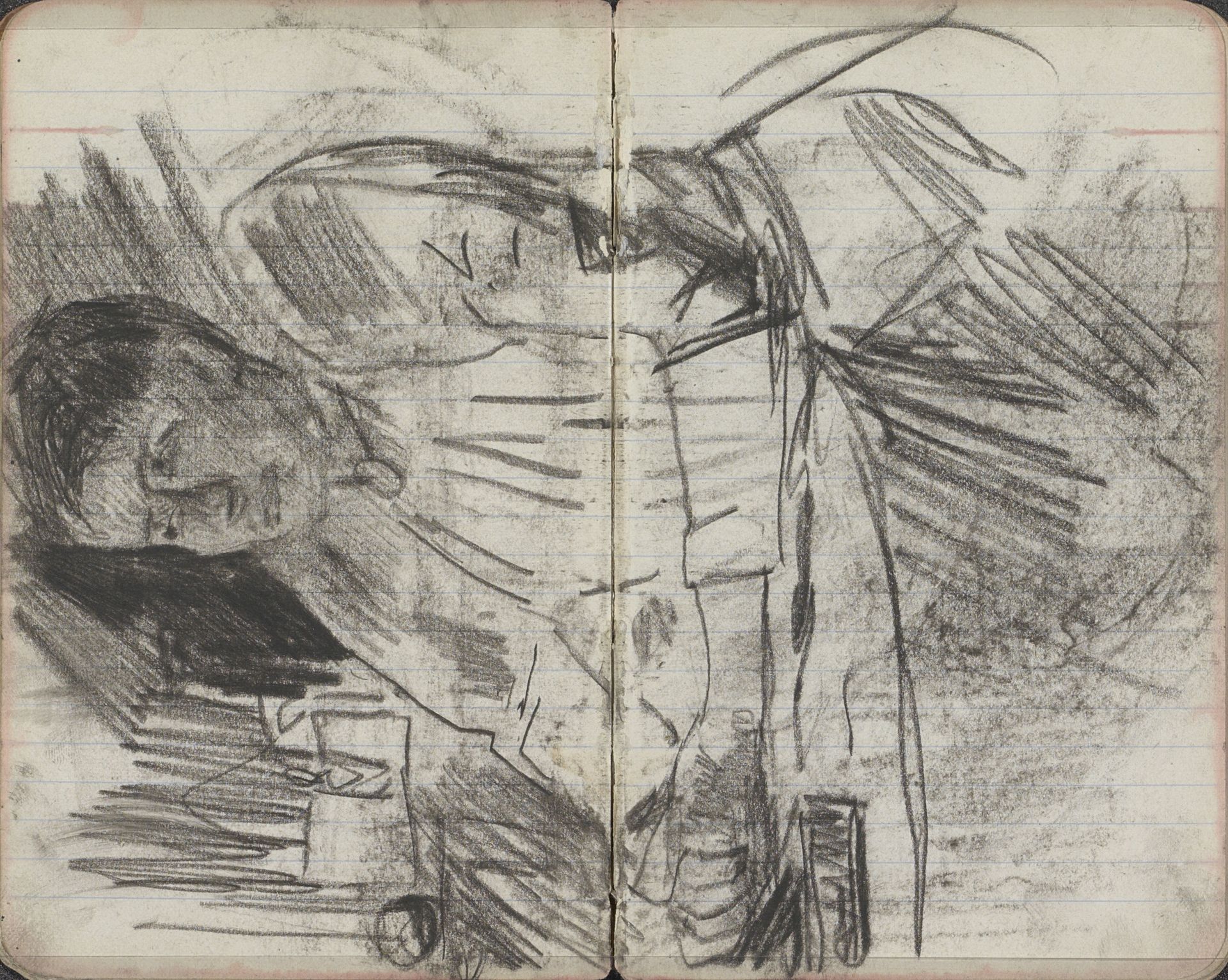 Portret van een onbekende vrouw aan een tafel by George Hendrik Breitner
