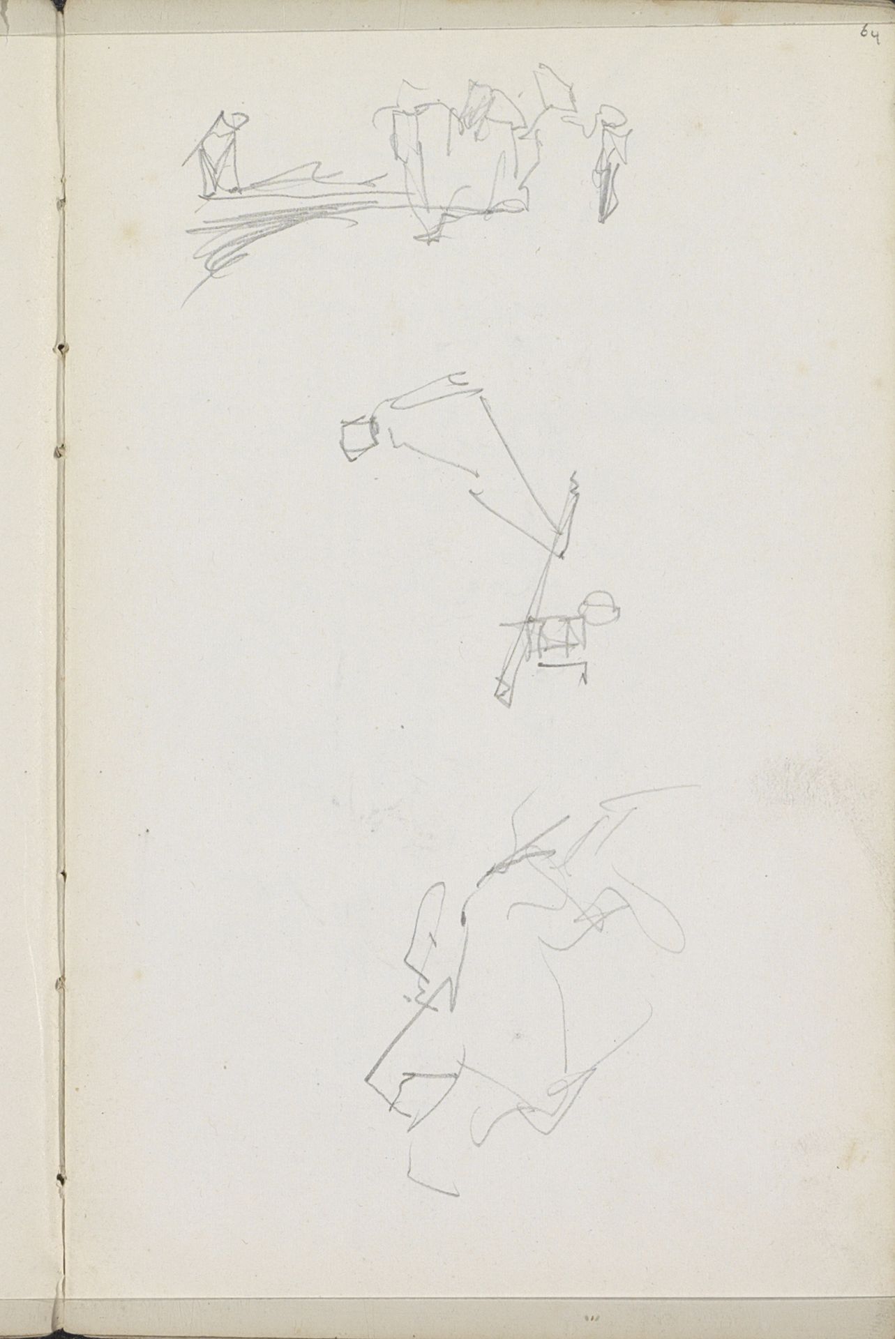 Paarden en figuren, mogelijk boeren by George Hendrik Breitner